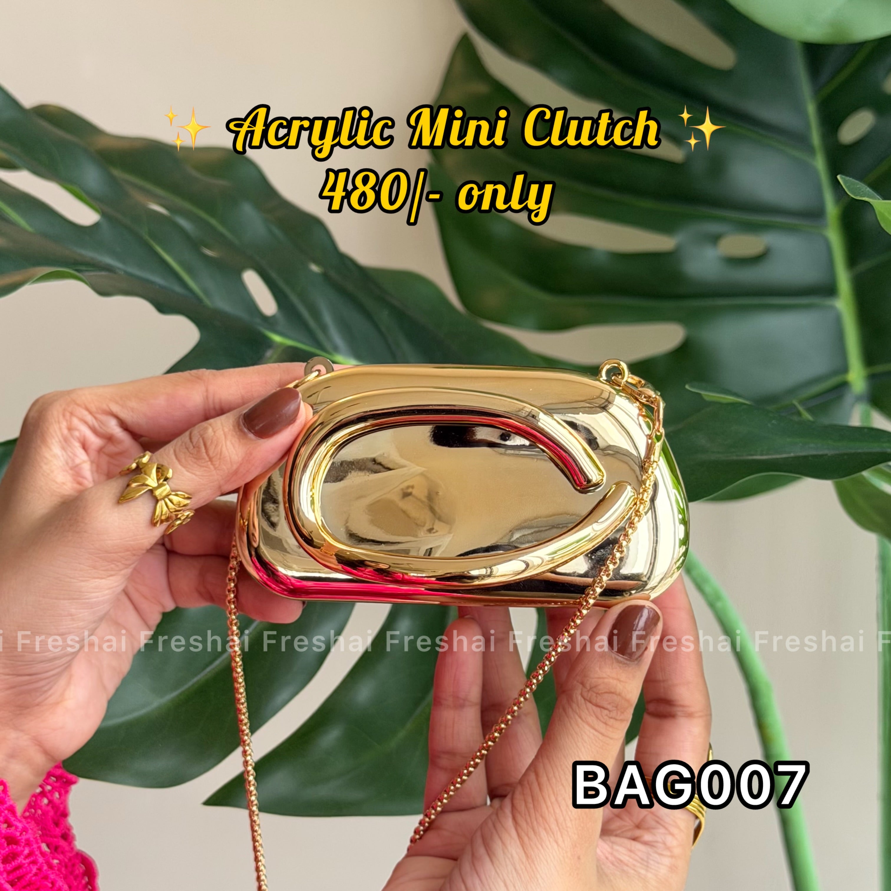Gold Oval Acrylic Bag