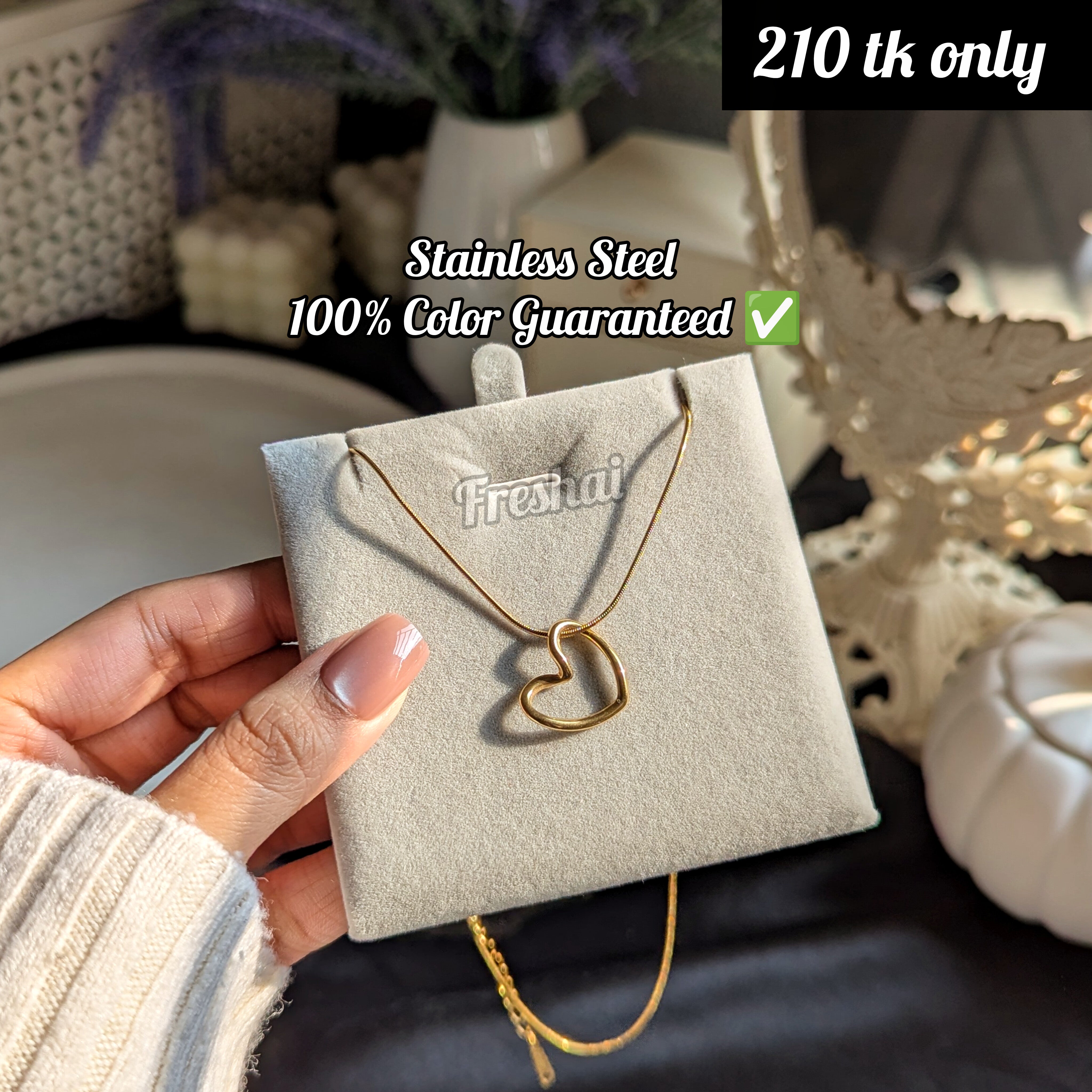 Gold Open Heart Pendant