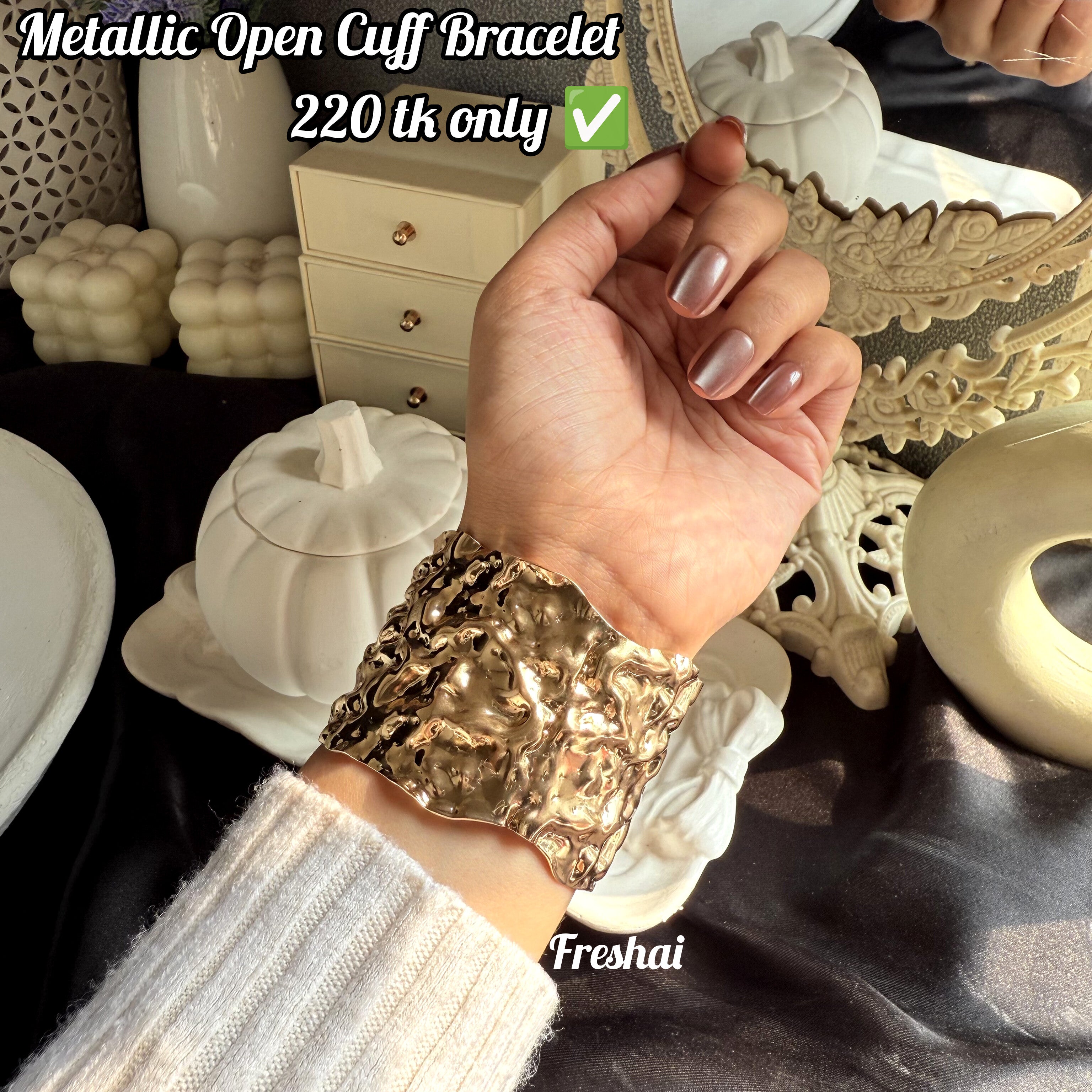 Textured Gold Cuff