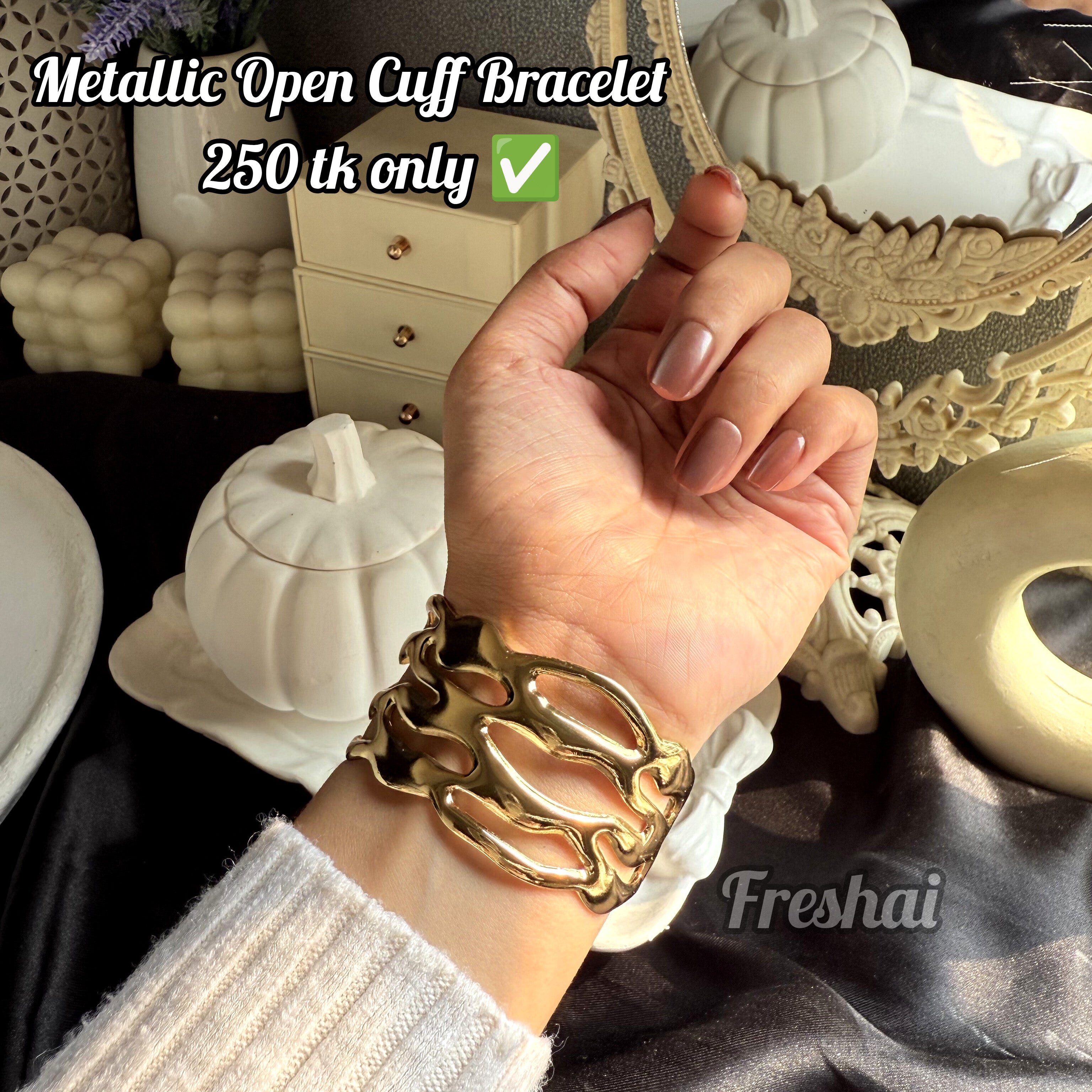 Gold Abstract Cuff