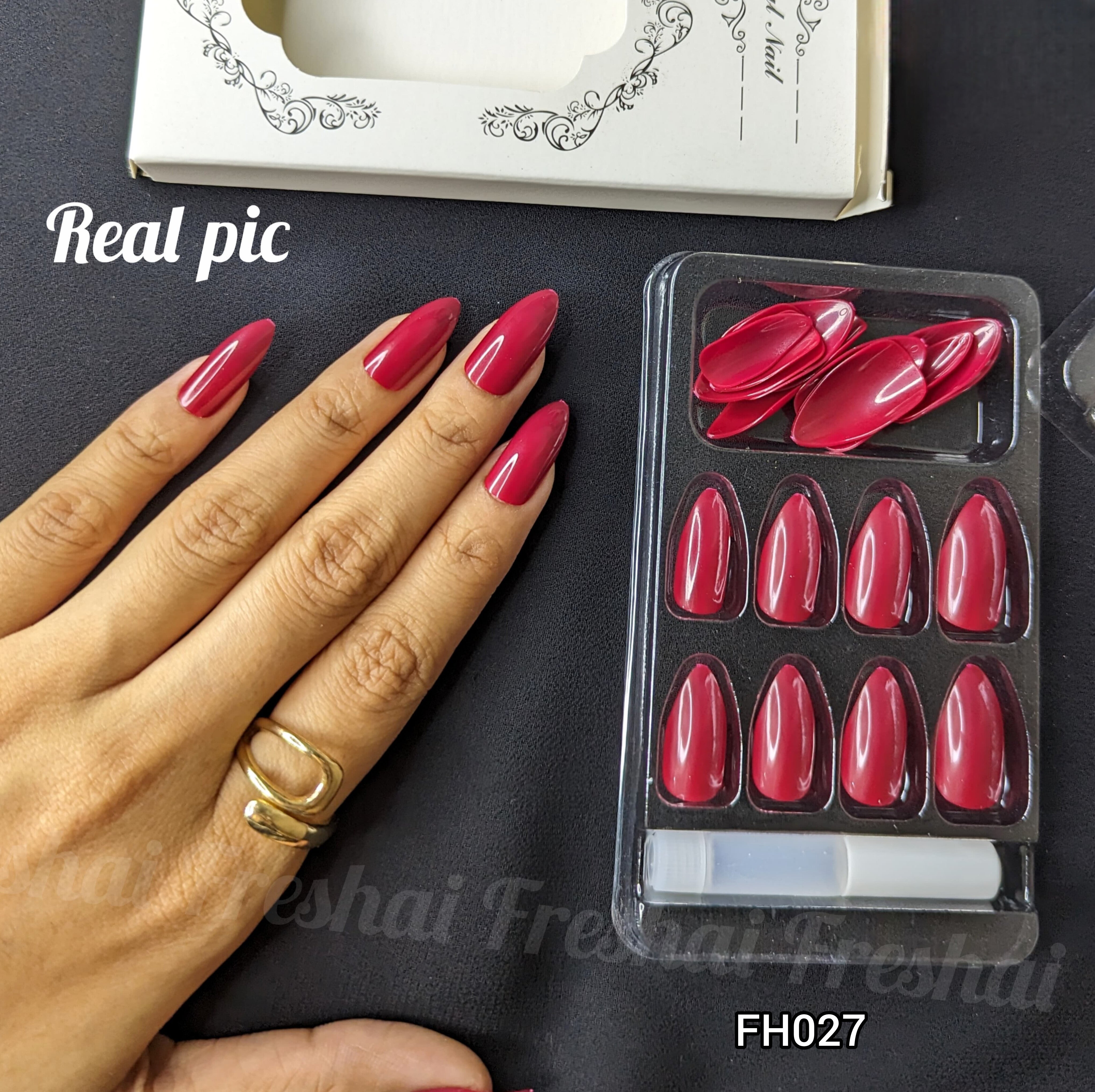 Bridal Red Press On Nails