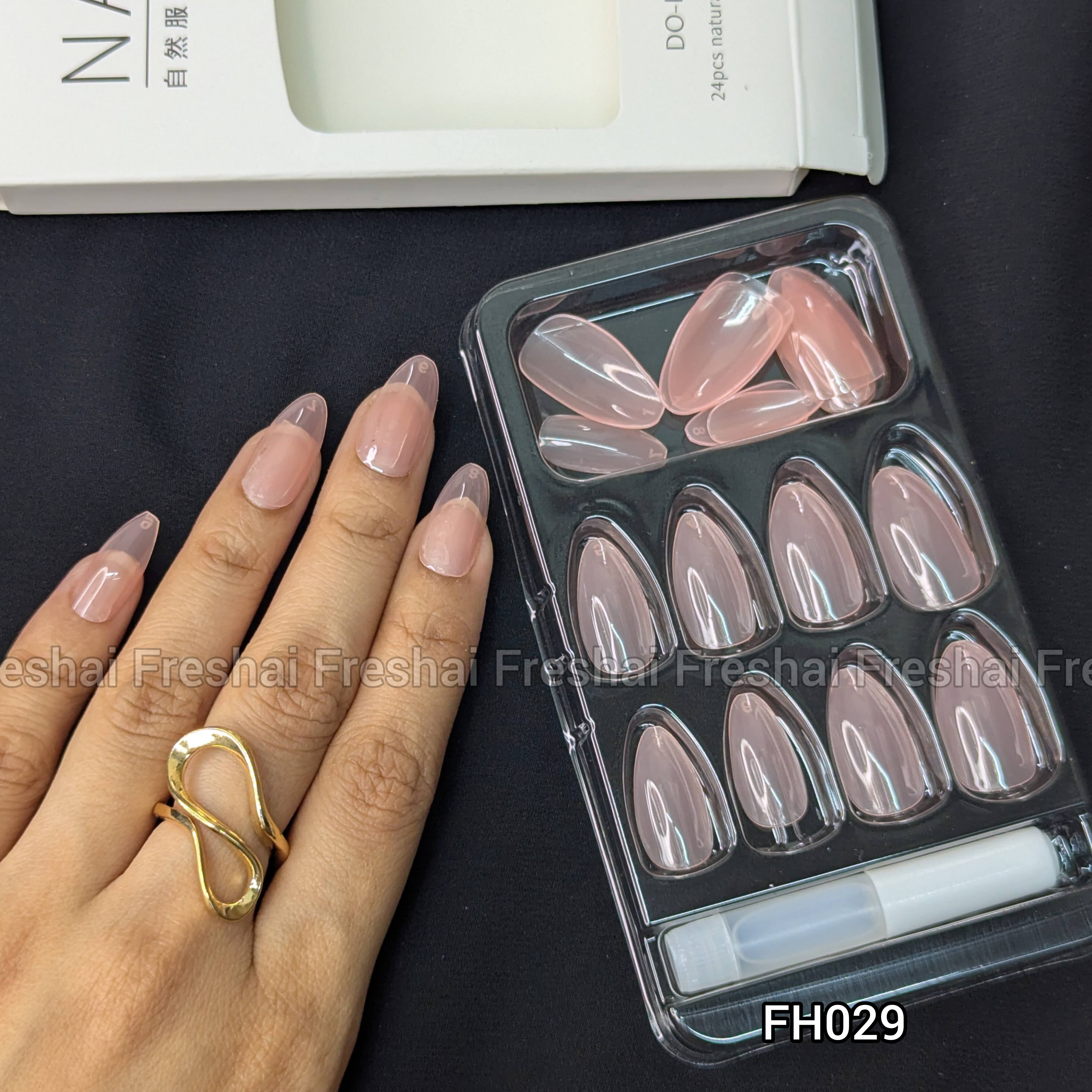 Classic Glossy Nude Pink Press On Nails