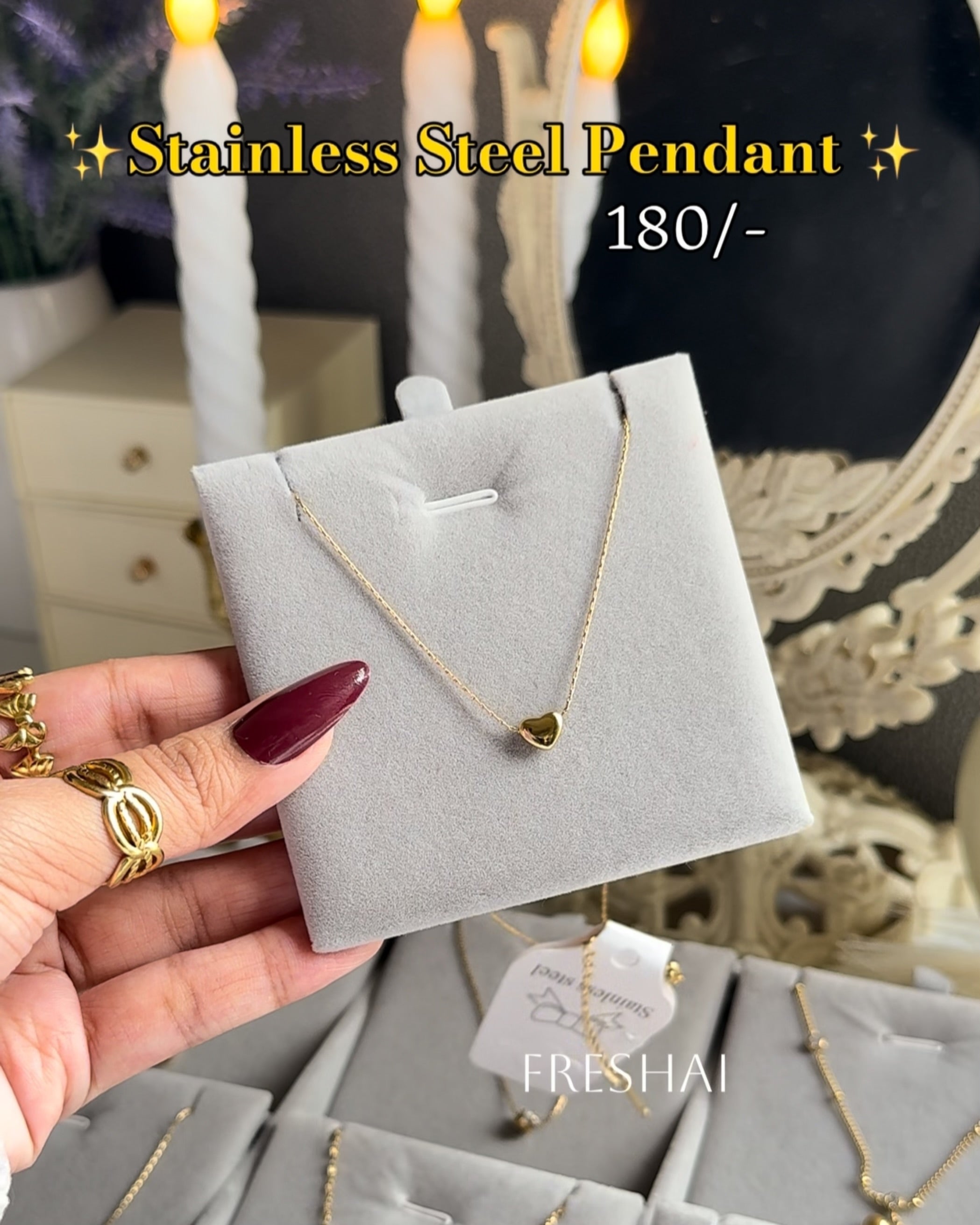 Dainty Heart Charm Stainless Steel Pendant