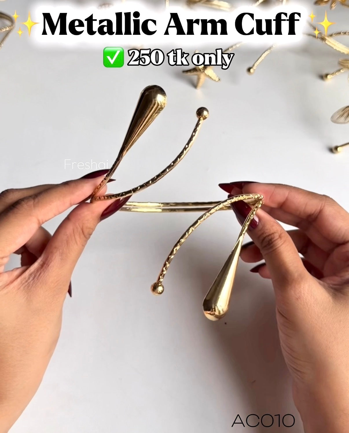 Metallic Drop Arm Cuff