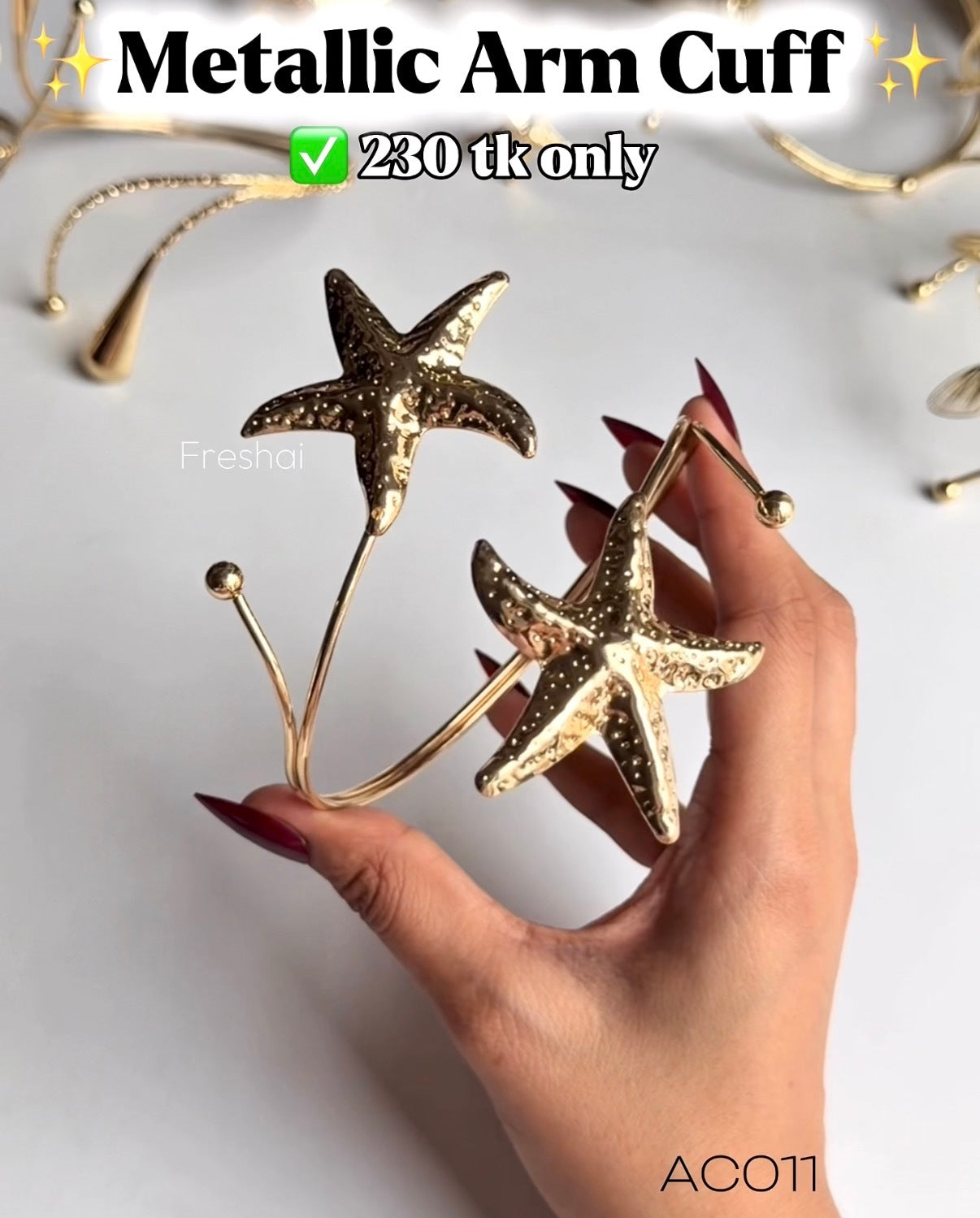 Metallic Dual Starfish Arm Cuff