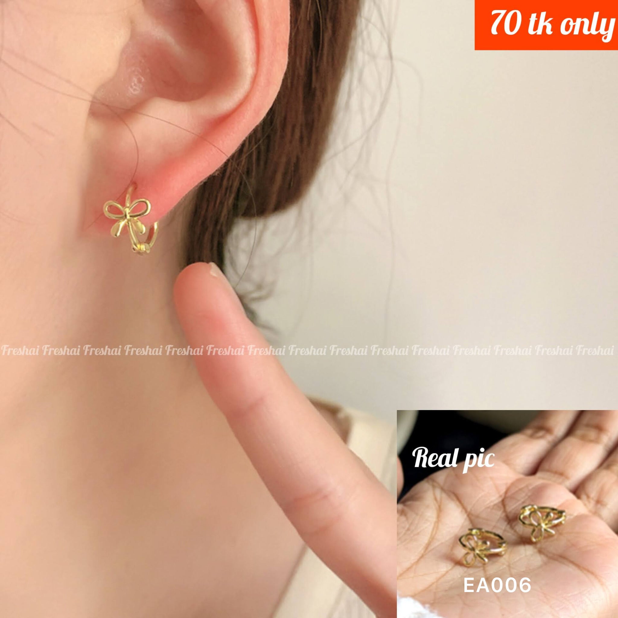 Minimalist Alloy Bow Hoop Earrings