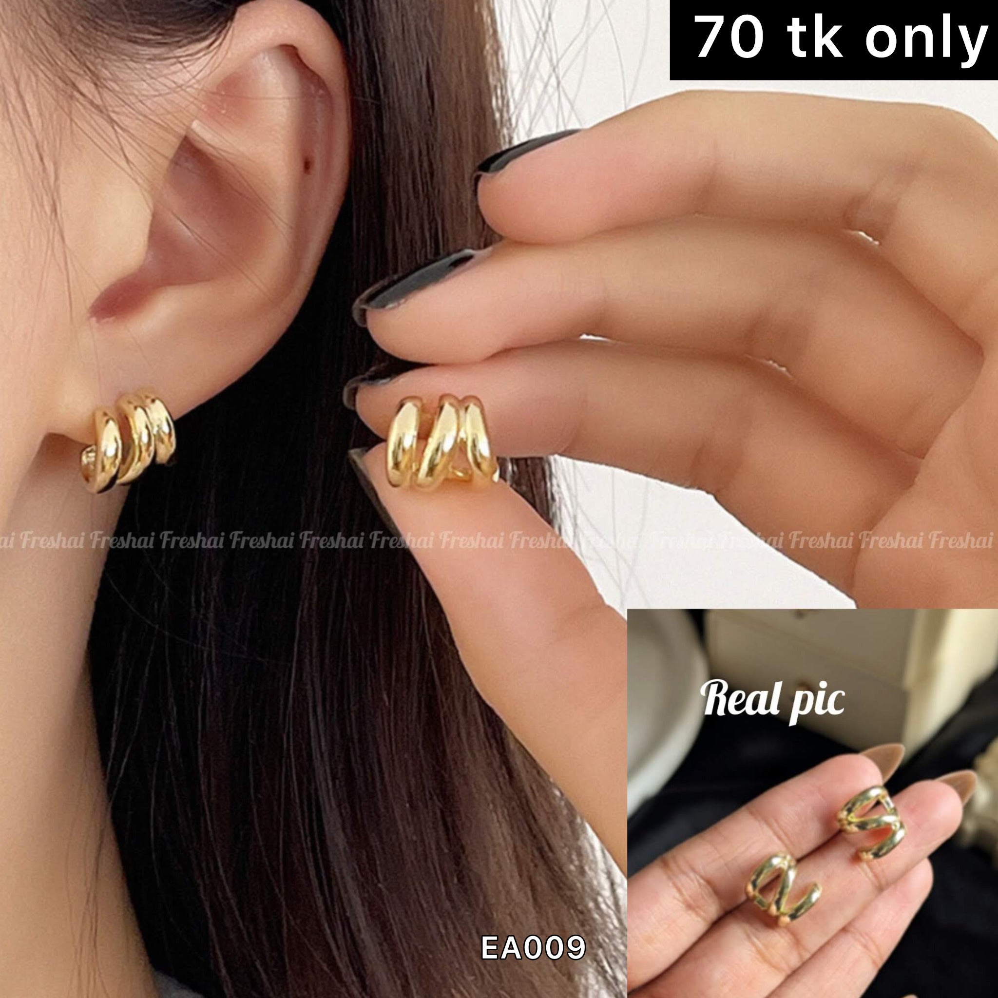 The Trio Gold Huggie Hoops Earrings