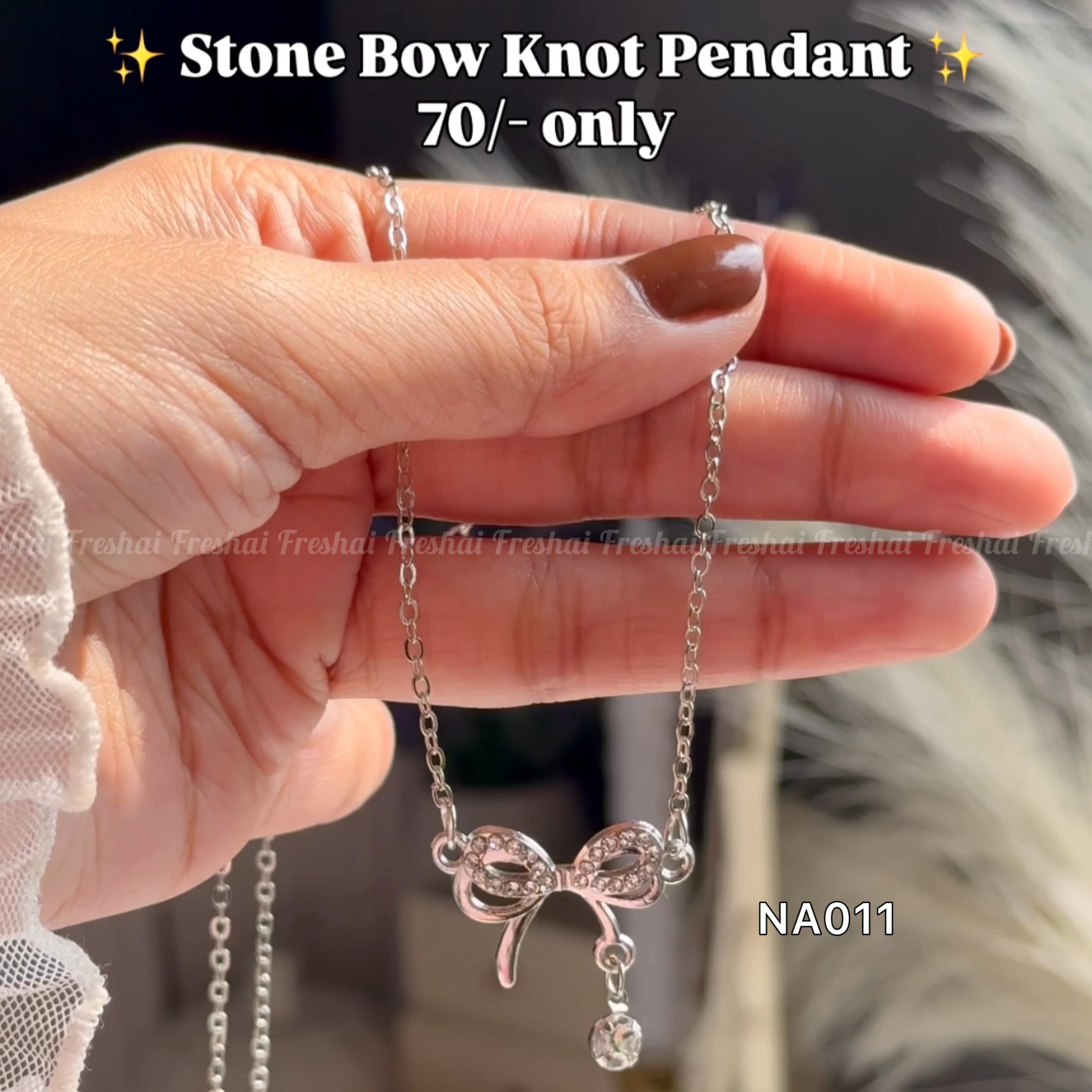 Stone Bow Knot Pendant
