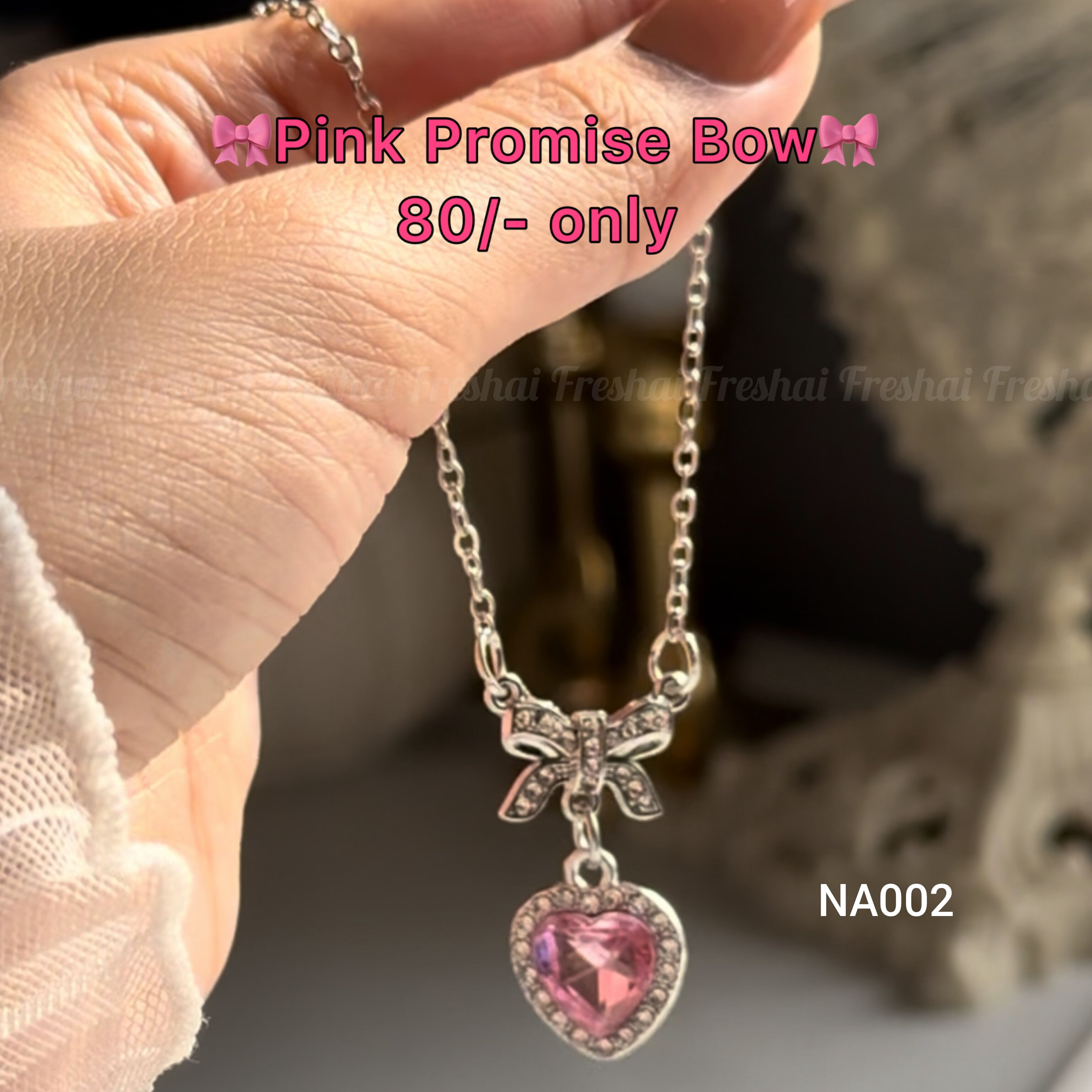 Pink Promise Bow Necklace