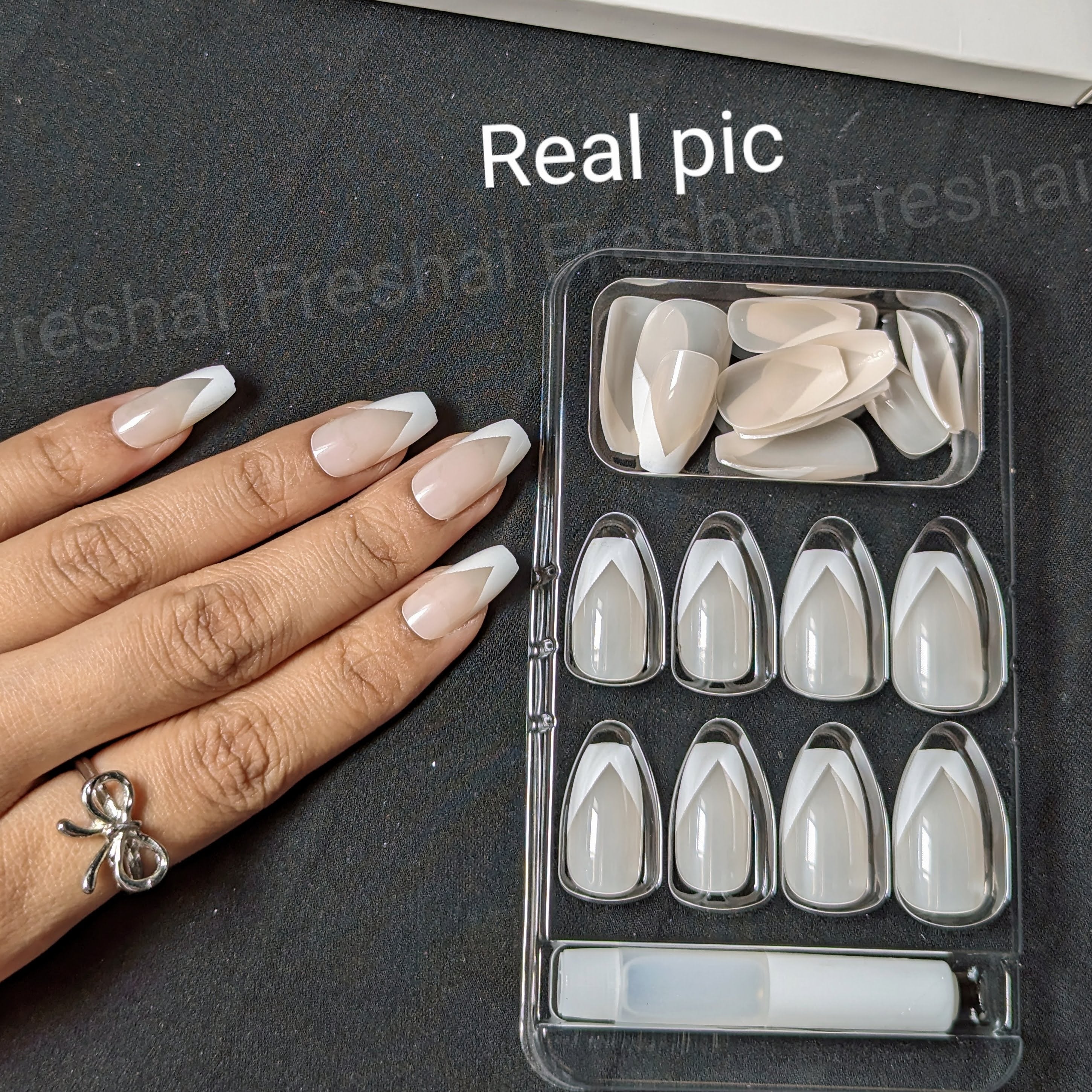 Square French Nail Set