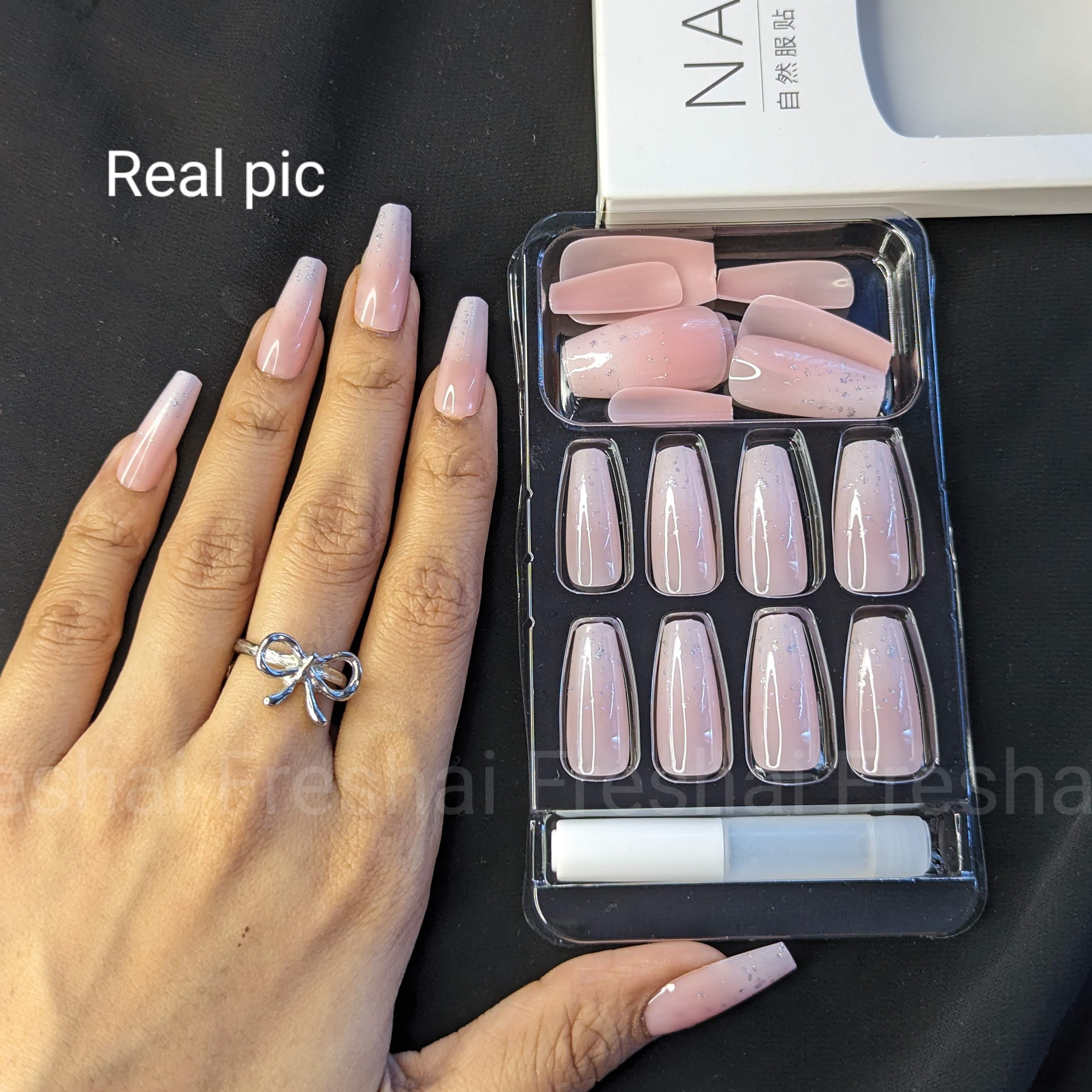 Fake Nails Nude Glossy
