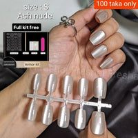 Ash Nude Cat Eye Nails