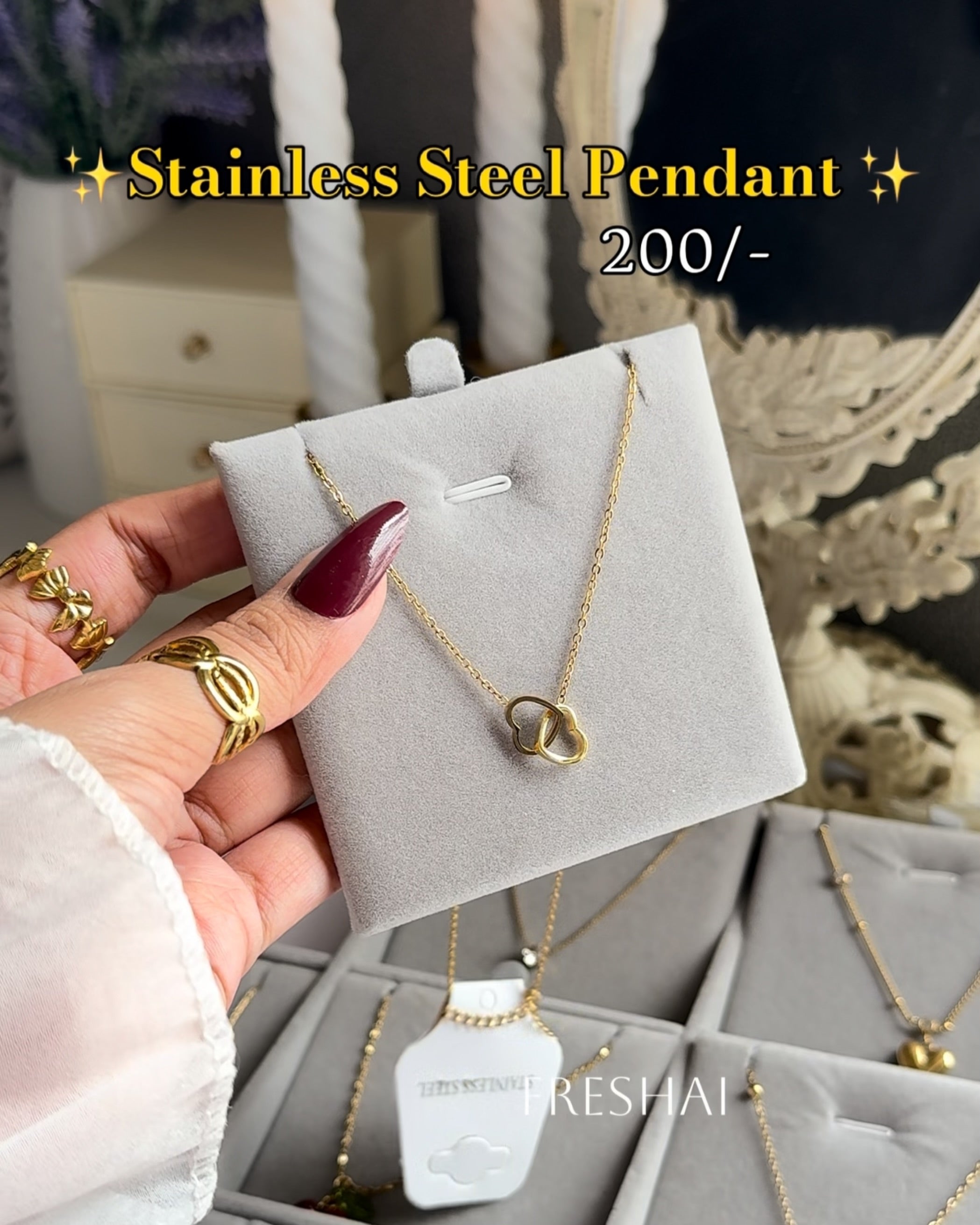 Interlocking Double Heart Pendant