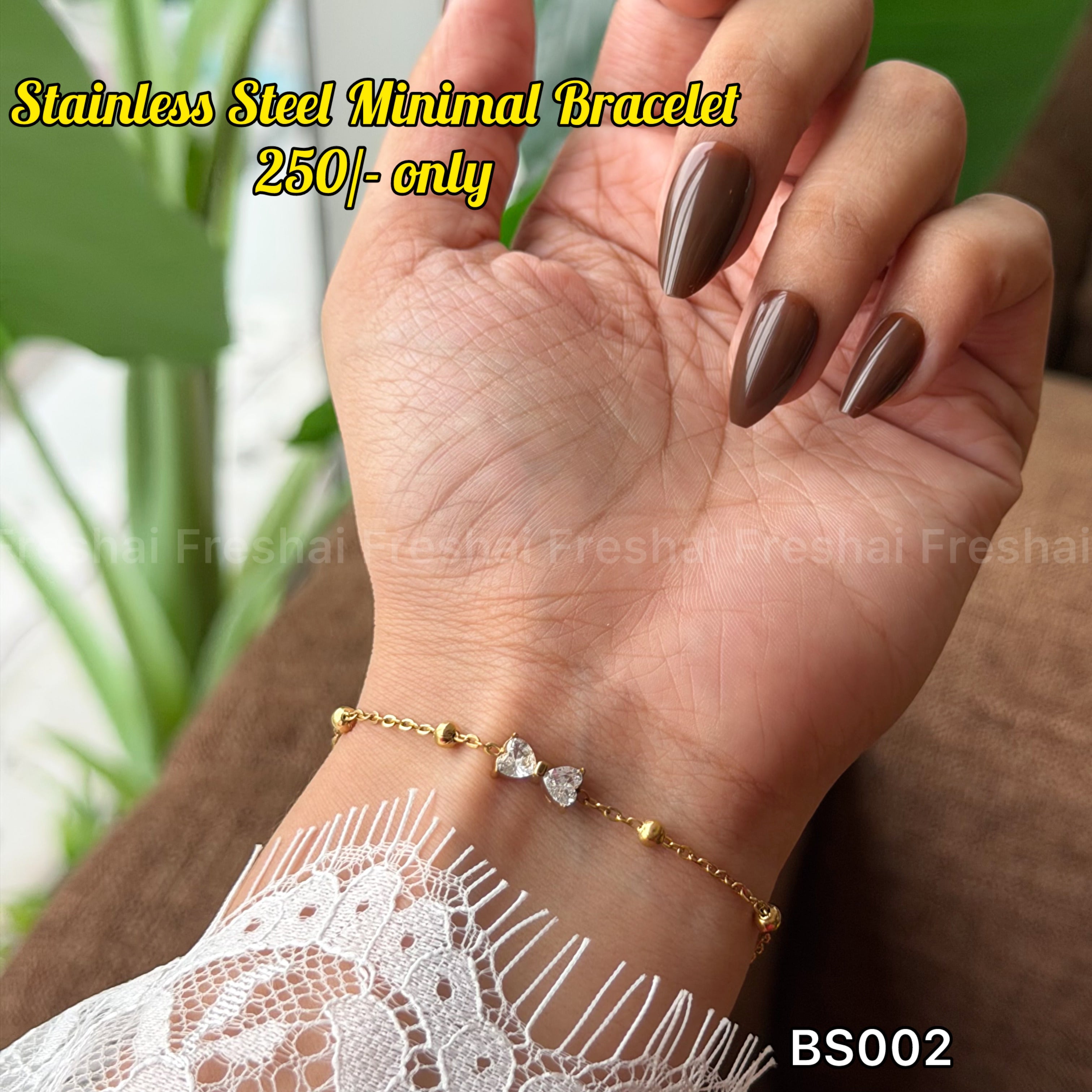 Bow Style golden Stainless Steel Bracelet