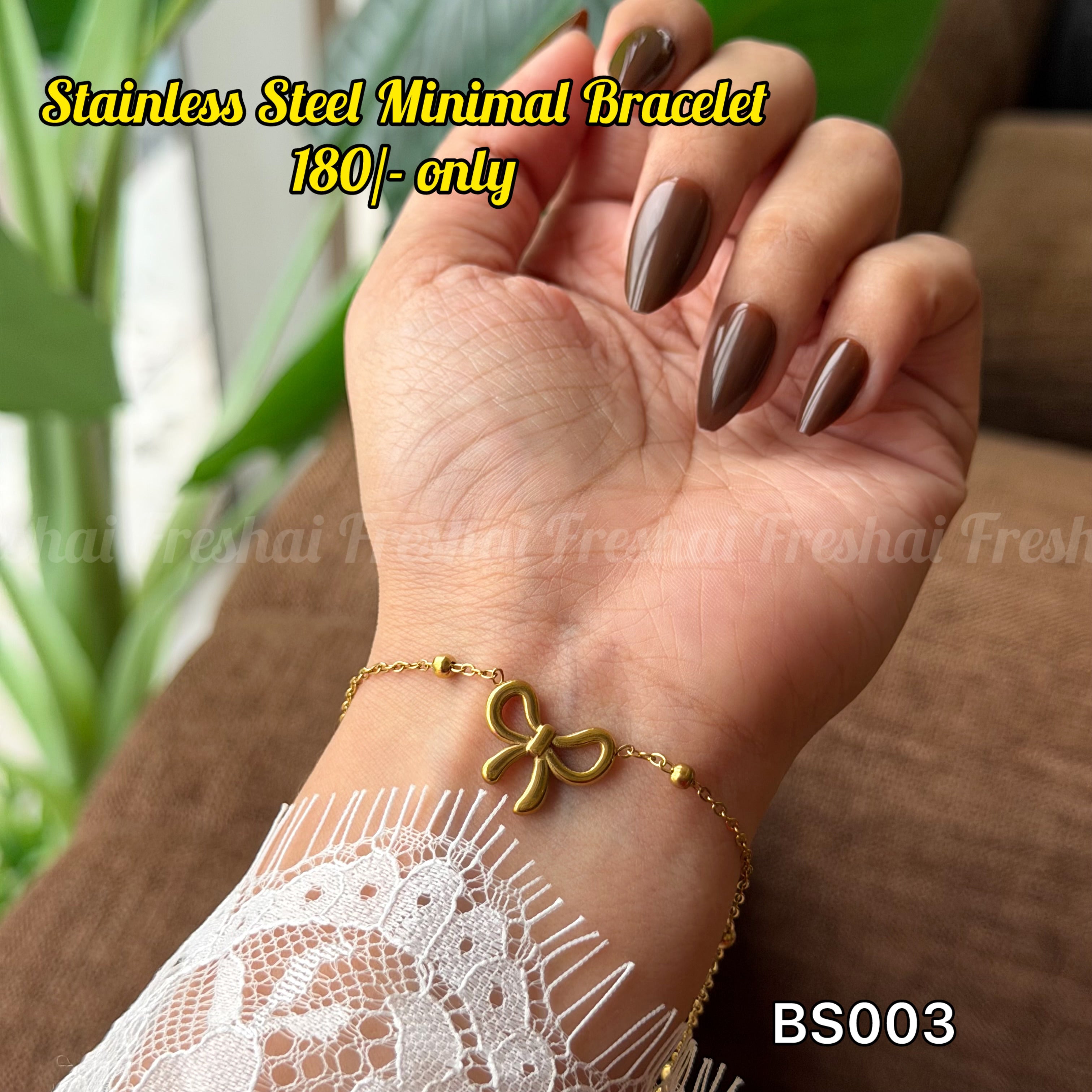 Minimalist Bow Stainless Steel Bracelet