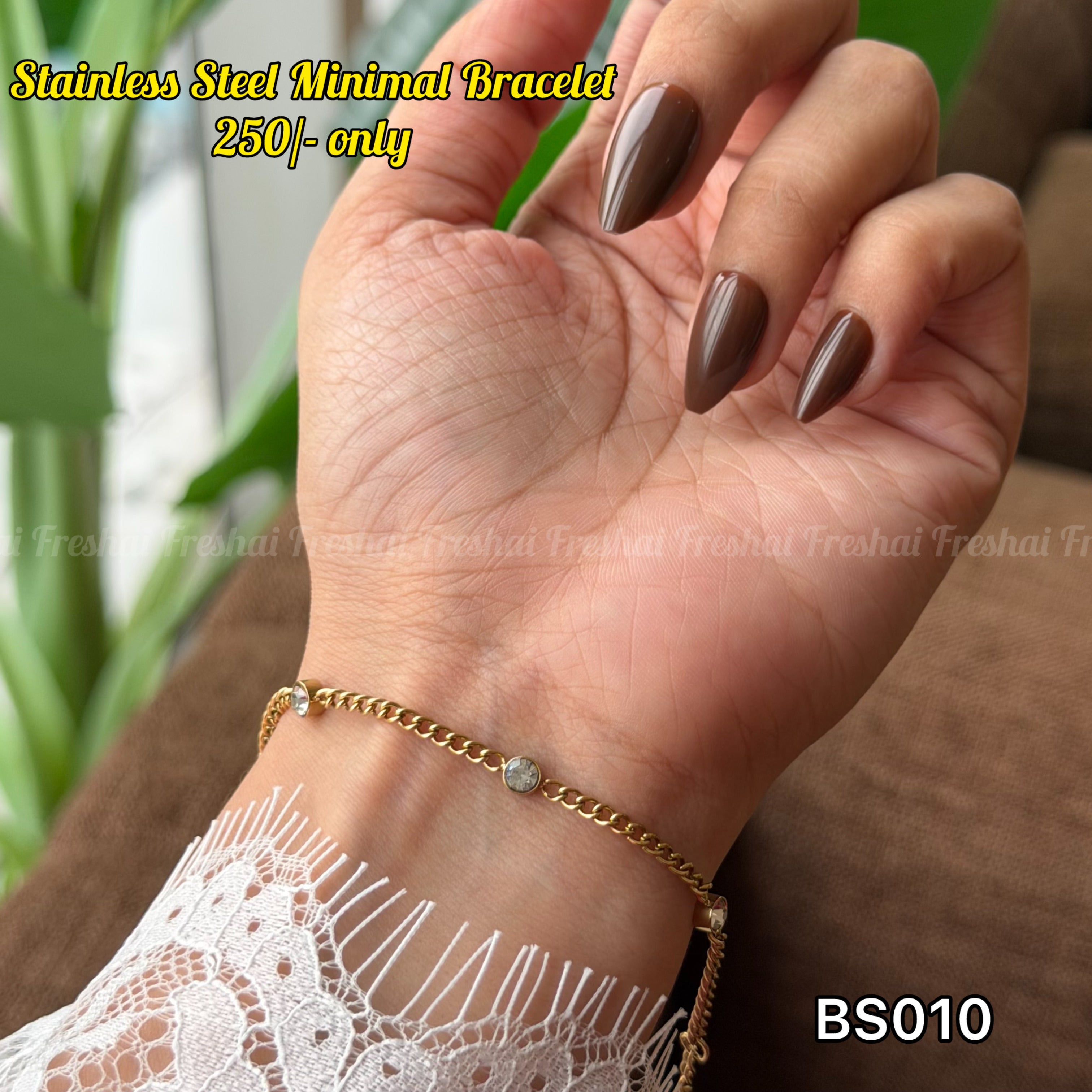 Minimal Crystal Station Stainless Steel Bracelet