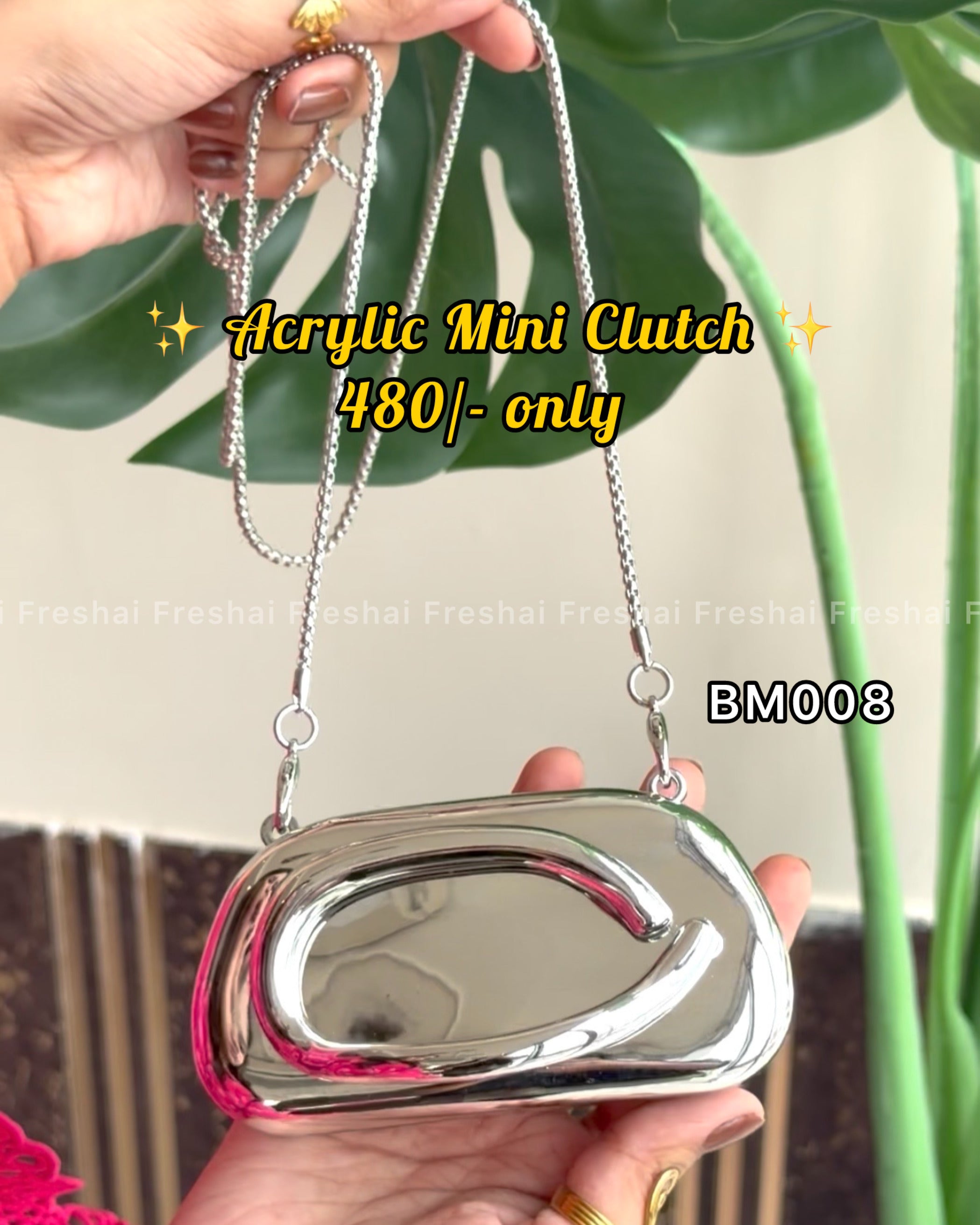 Silver Oval Acrylic Bag