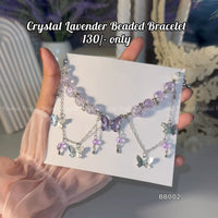 Crystal Lavender Butterfly Chain Bracelet