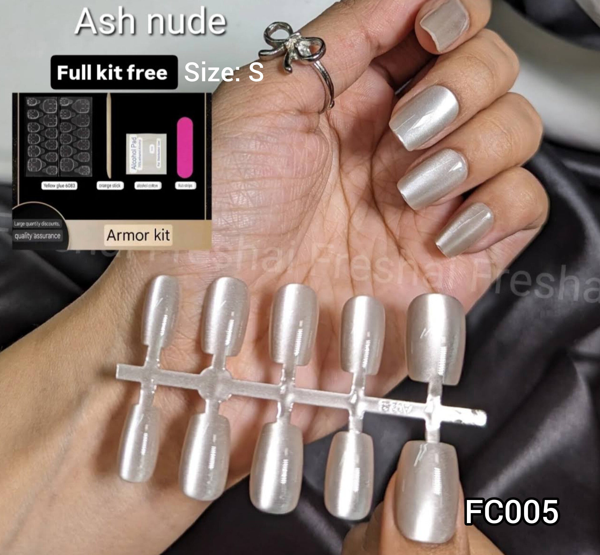 Ash Nude Cat Eye Nails