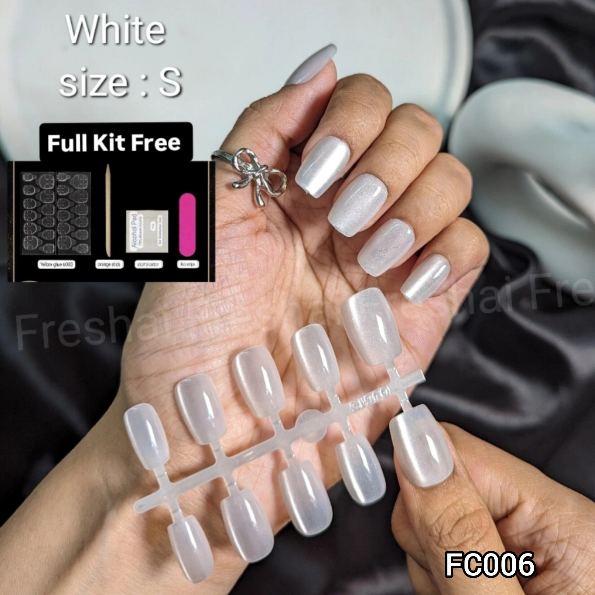 White Cat Eye Nails