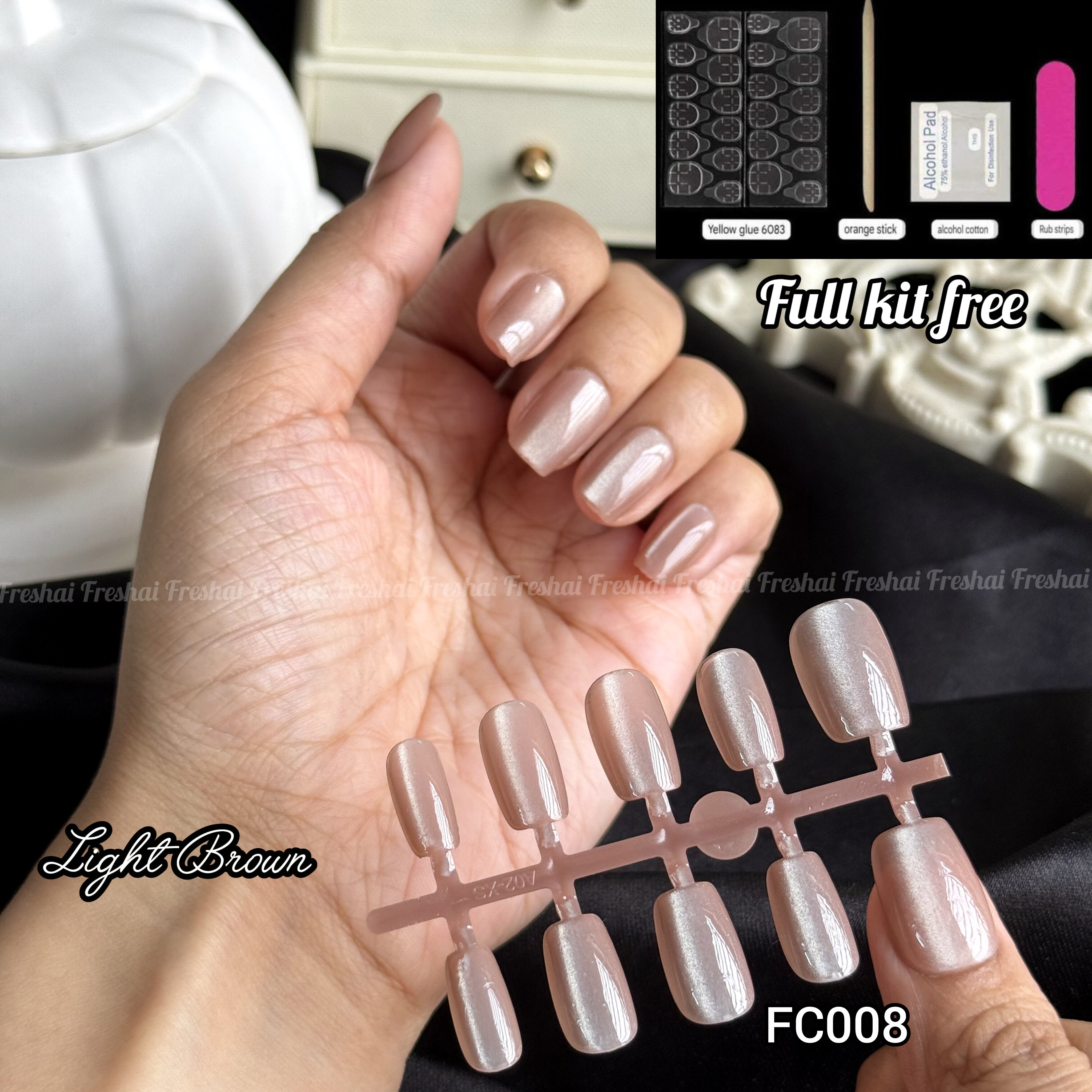 Light Brown Cat Eye Nails