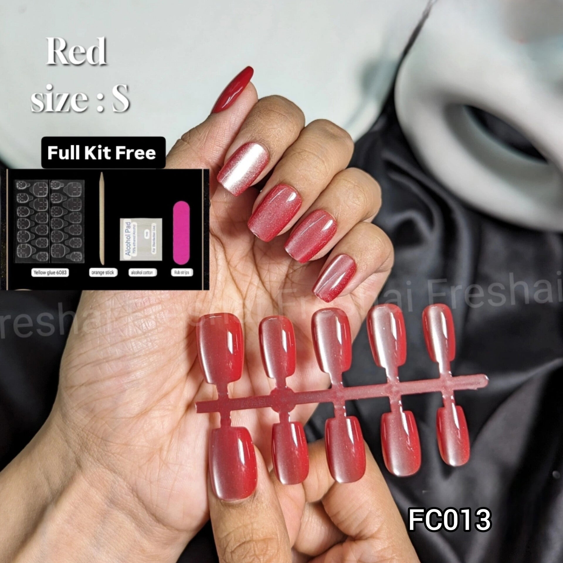 Red Cat Eye Nails