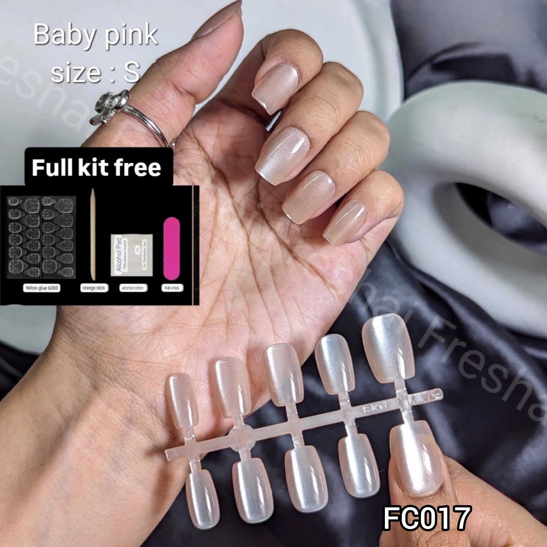 Baby Pink Cat eye nails