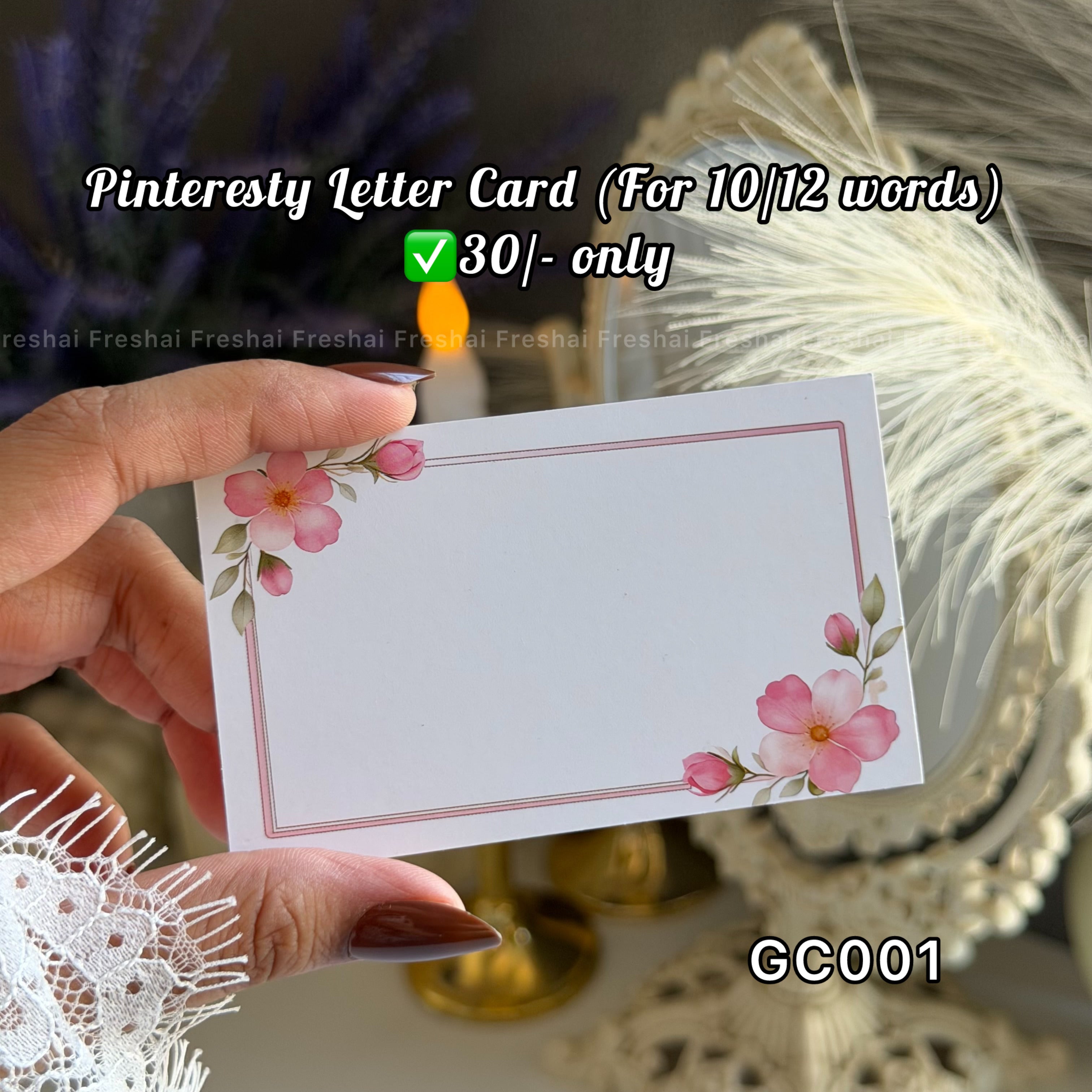 Pink Floral Letter Gift Card