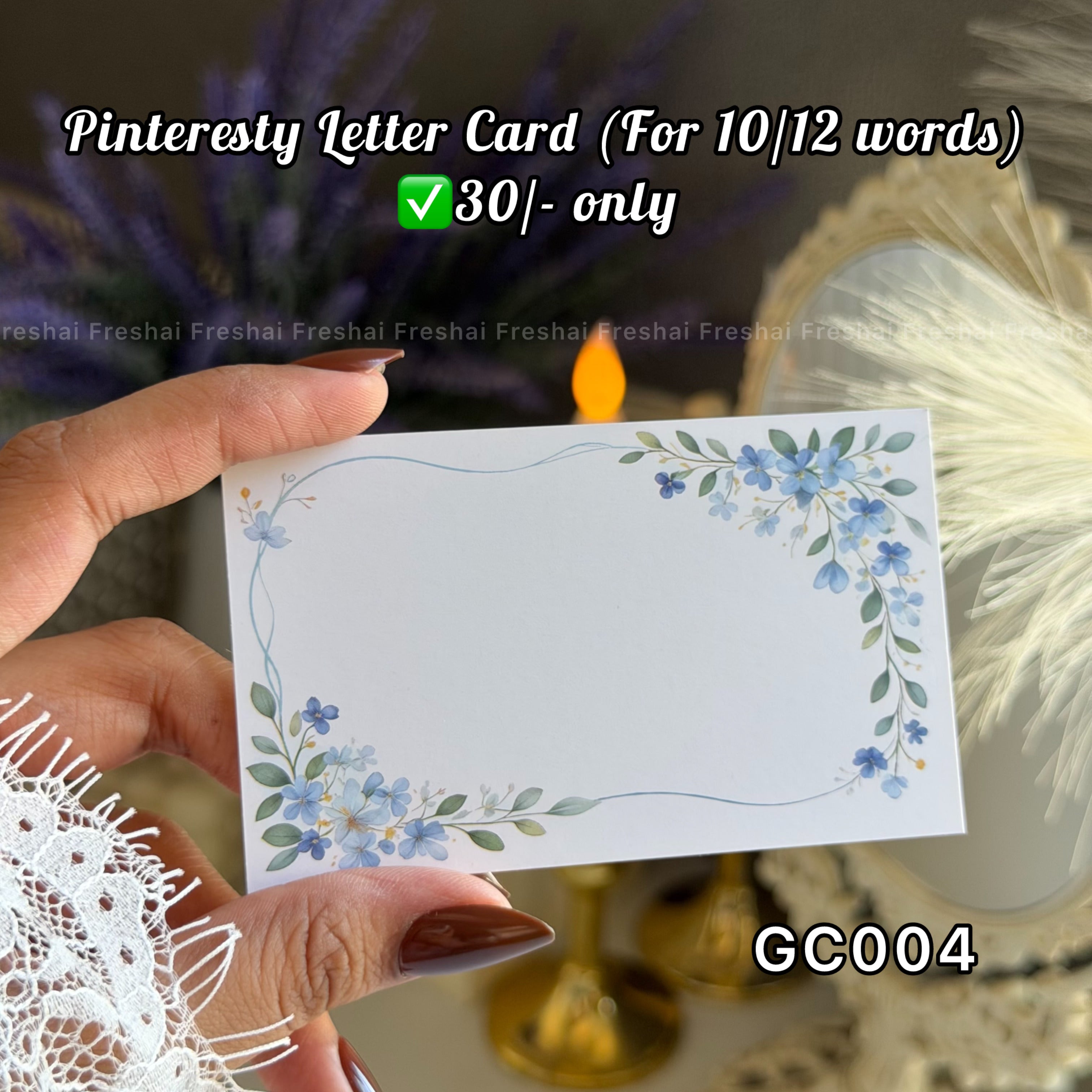Blue Floral Letter Gift Card
