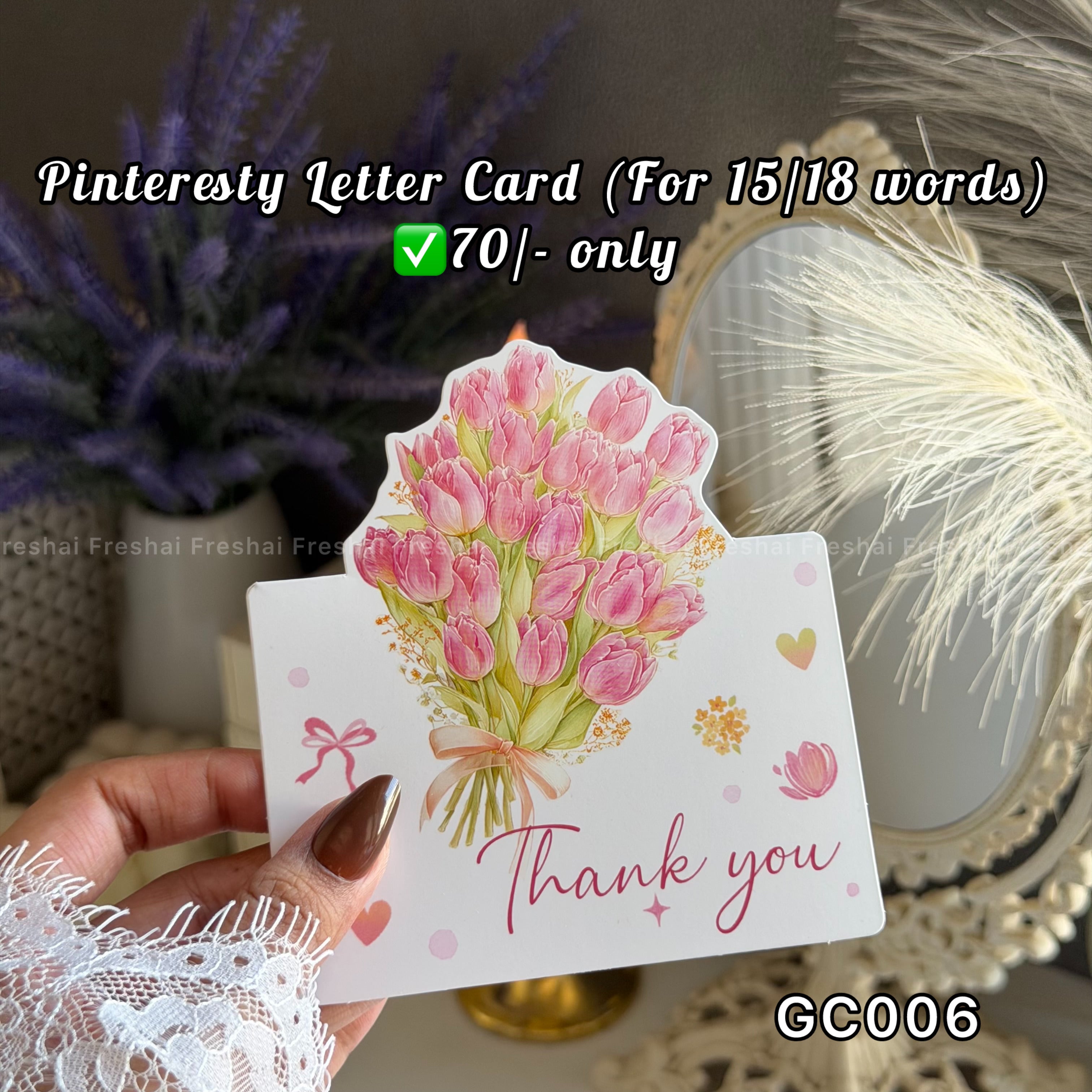 Pink Tulip Thank You Gift Card