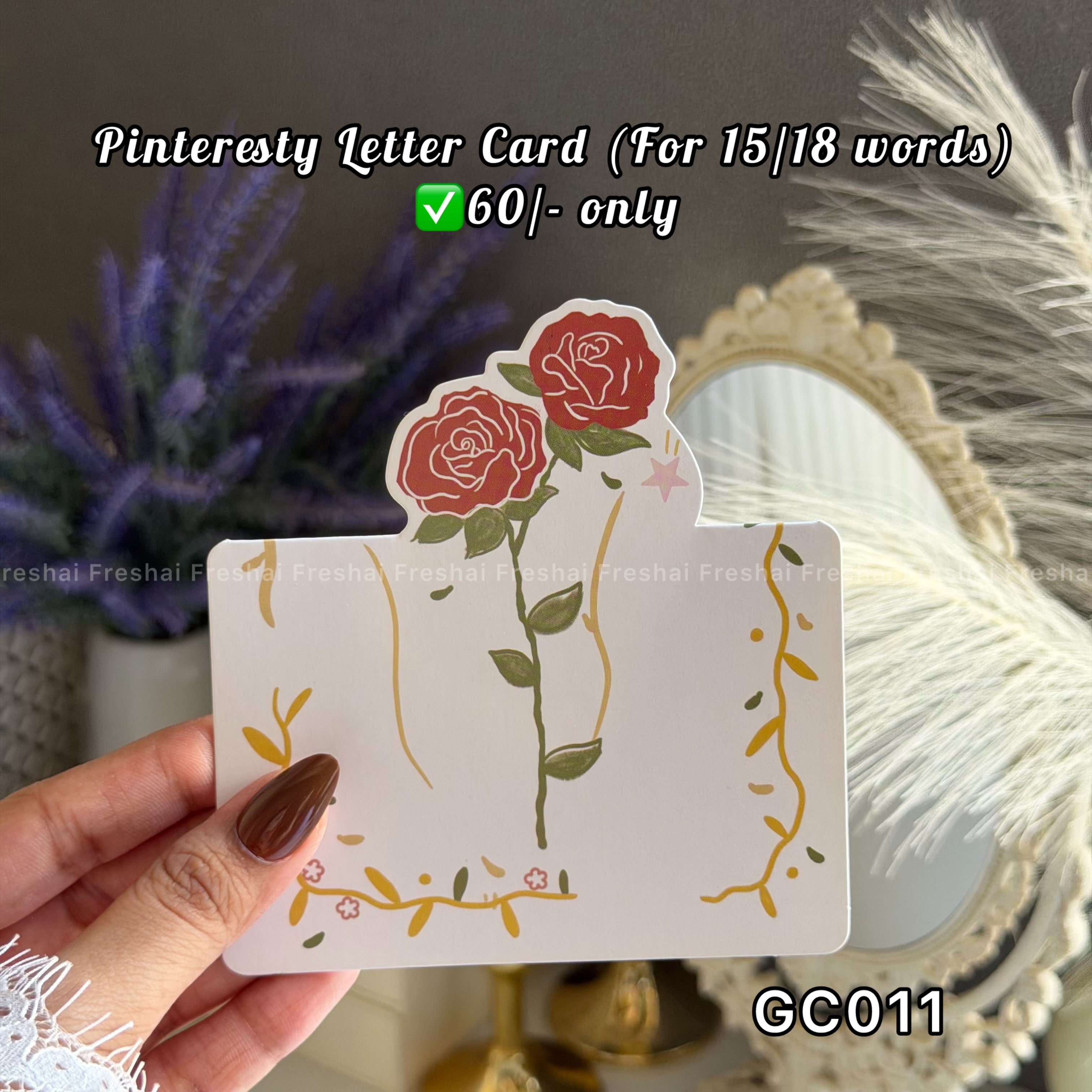 Red Rose Letter Gift Card