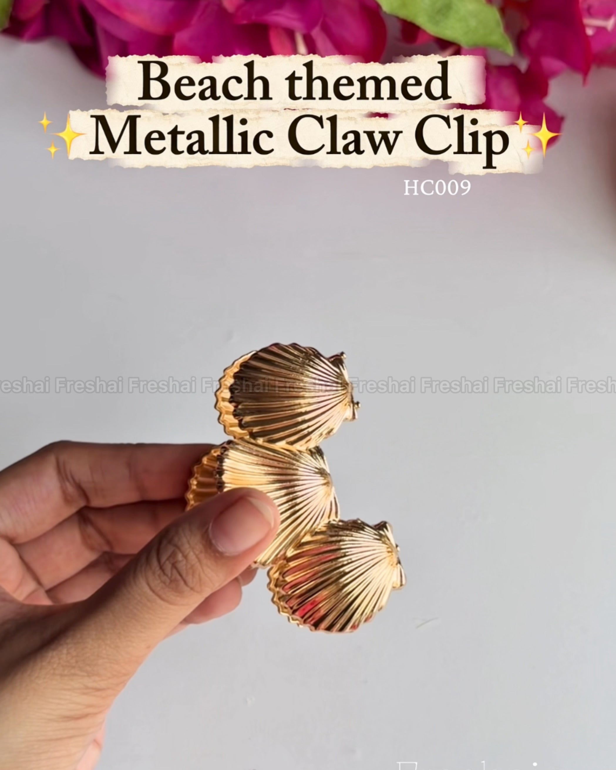 Layered Seashell Beach Metallic Claw Clip