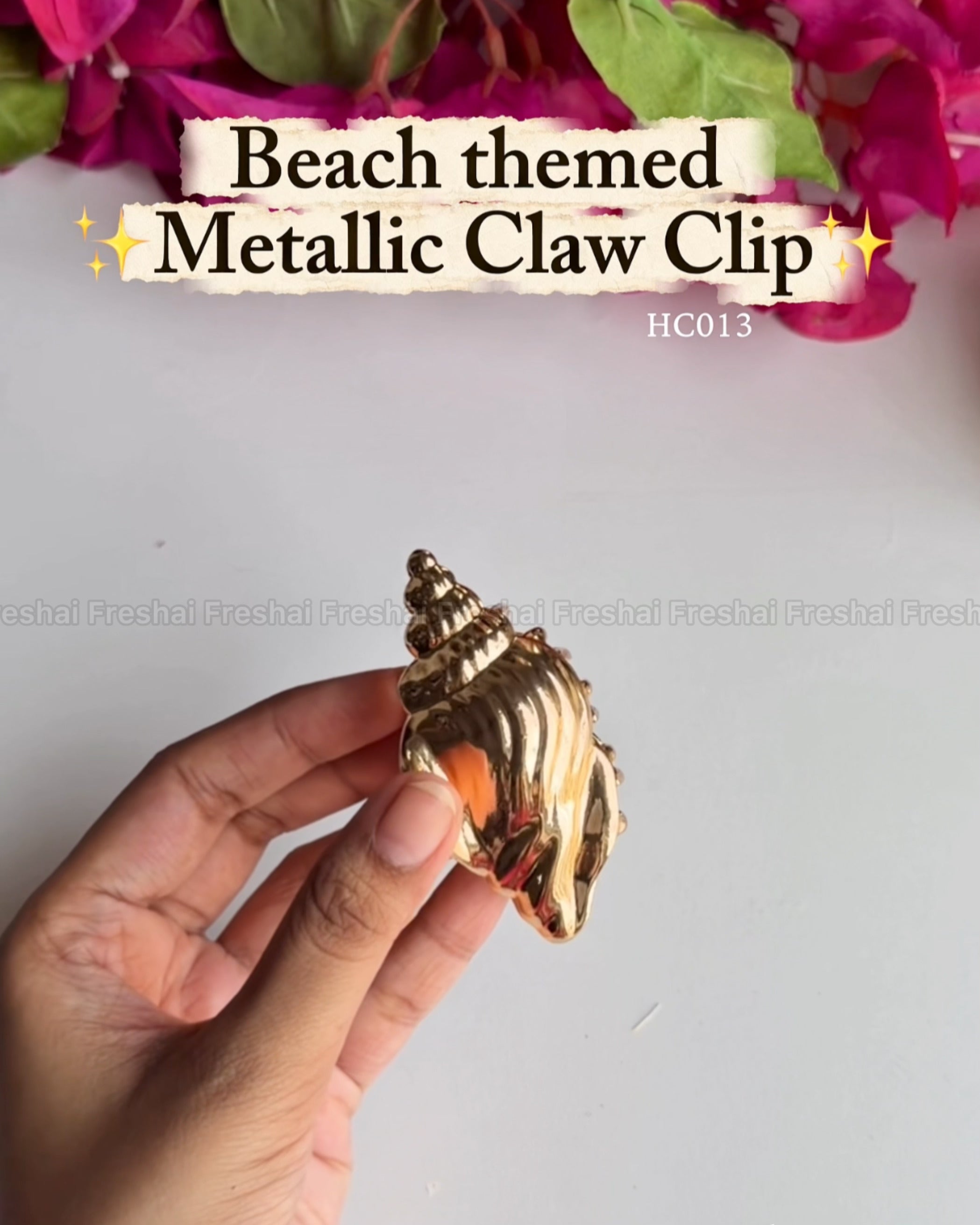 Conch Shell Beach Metallic Claw Clip