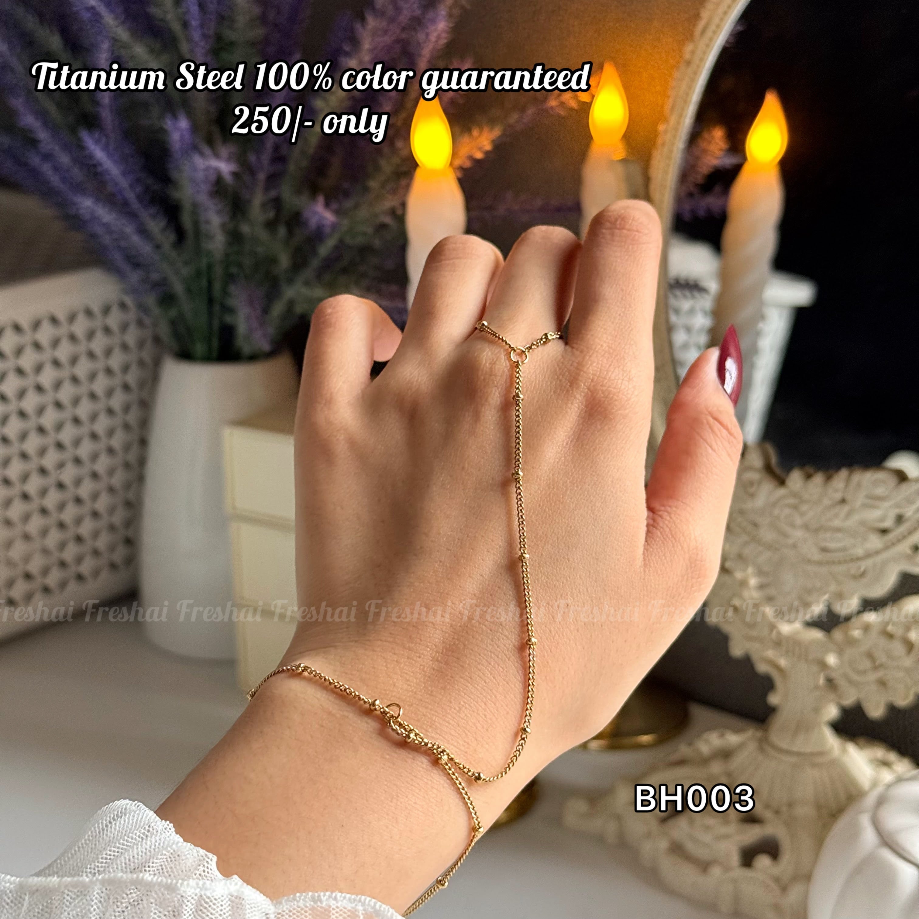 Gold Bead Chain Titanium Steel Hand Chain