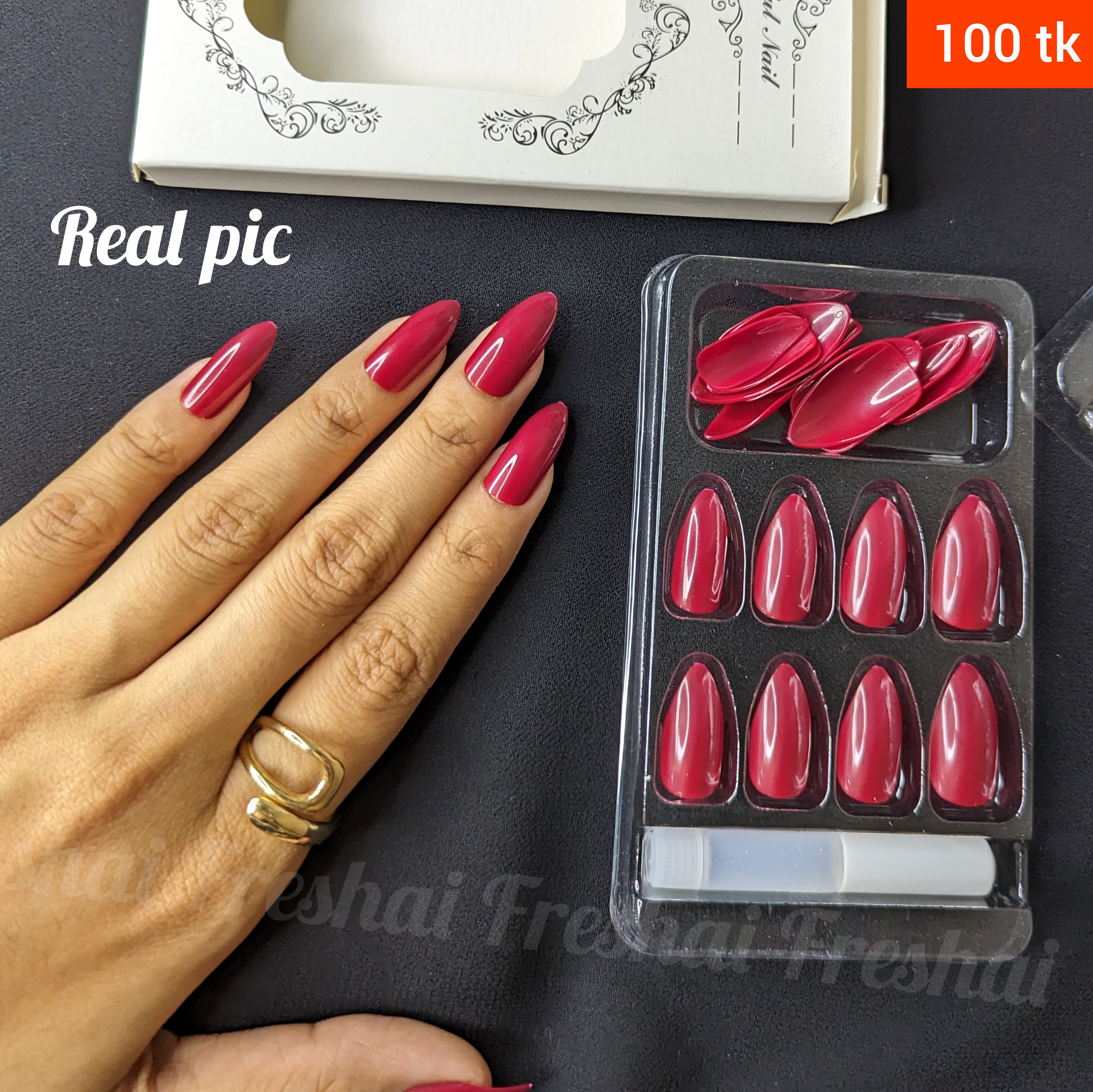 Bridal Red Press On Nails