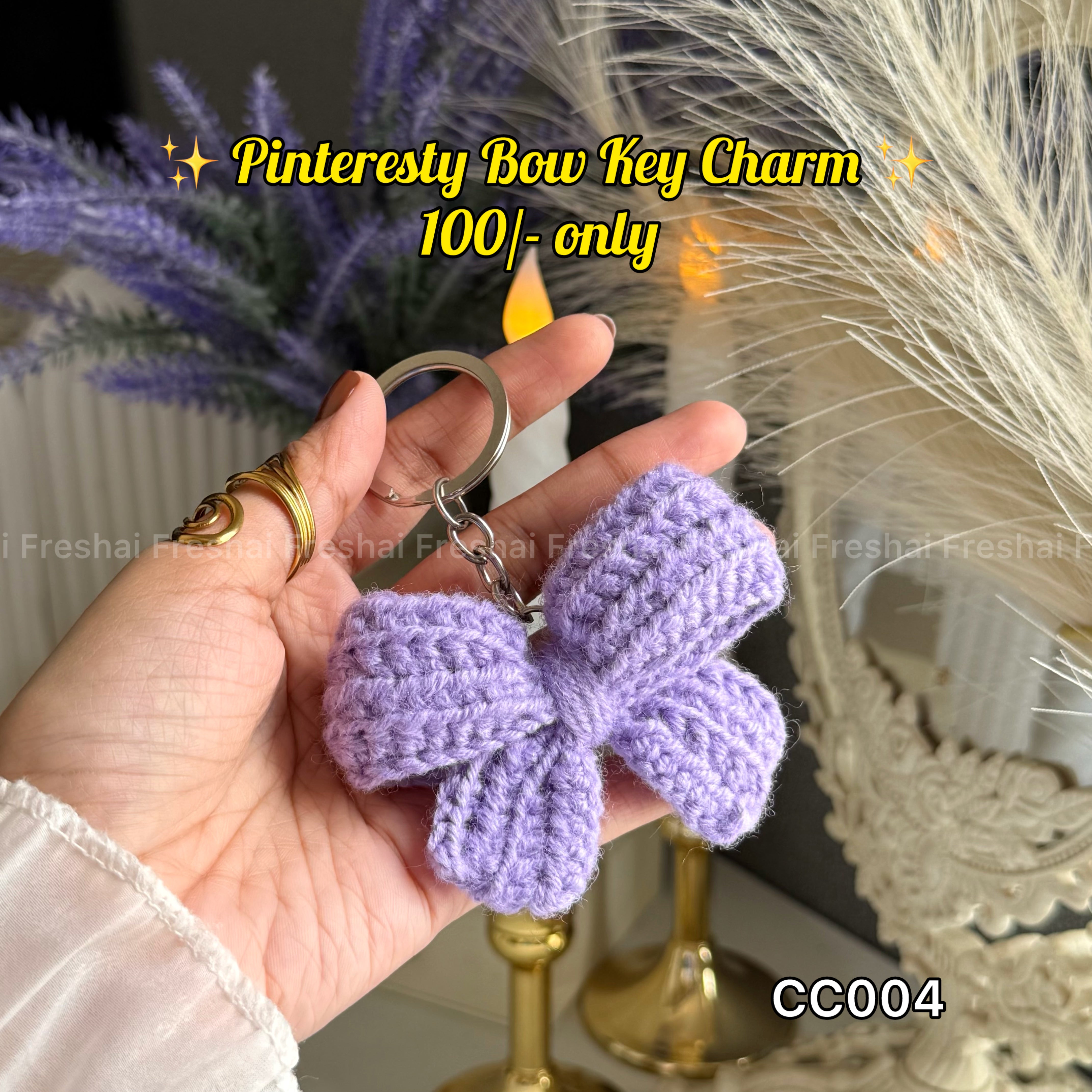 Pastel Purple Bow Crochet charm