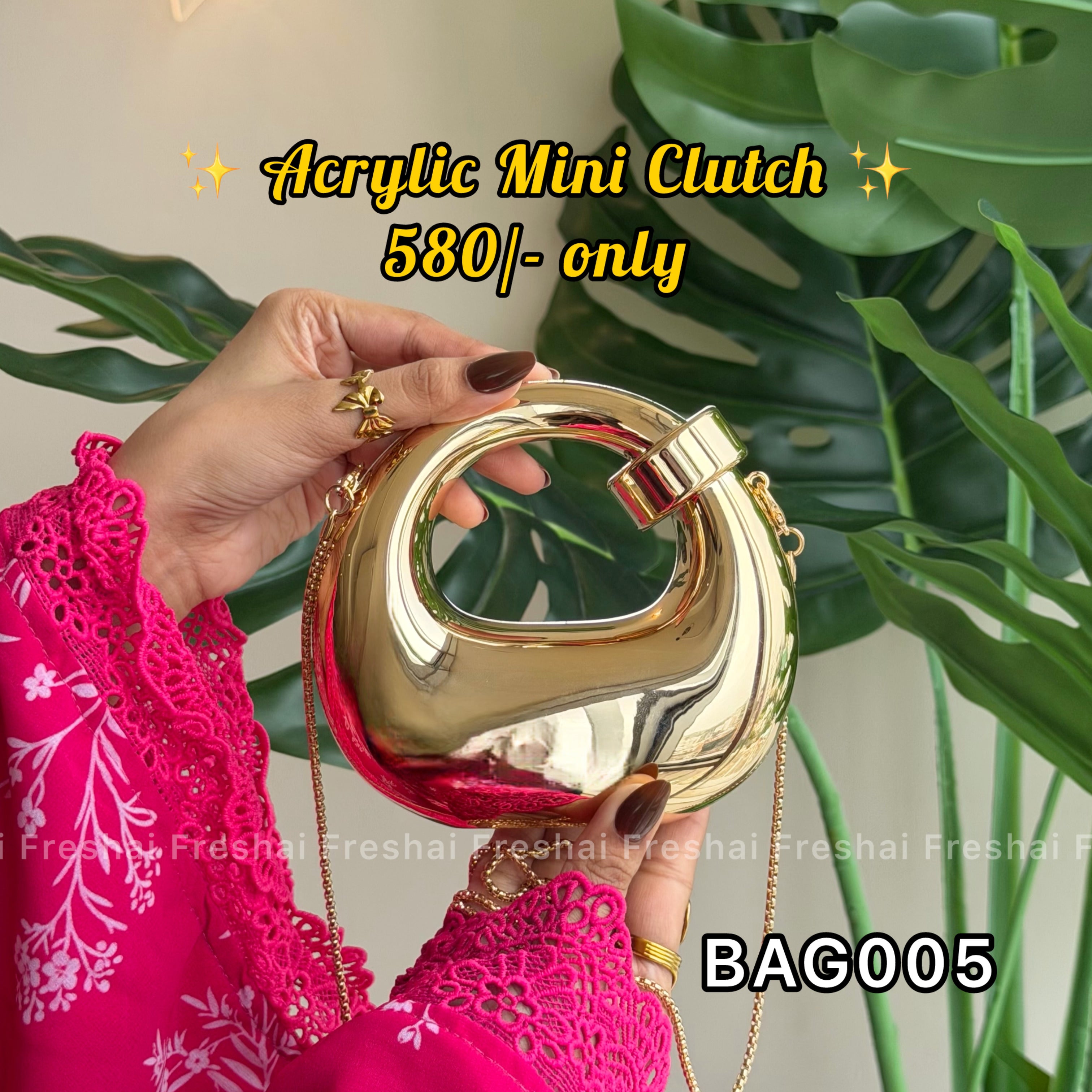 Gold Abstract Acrylic Bag