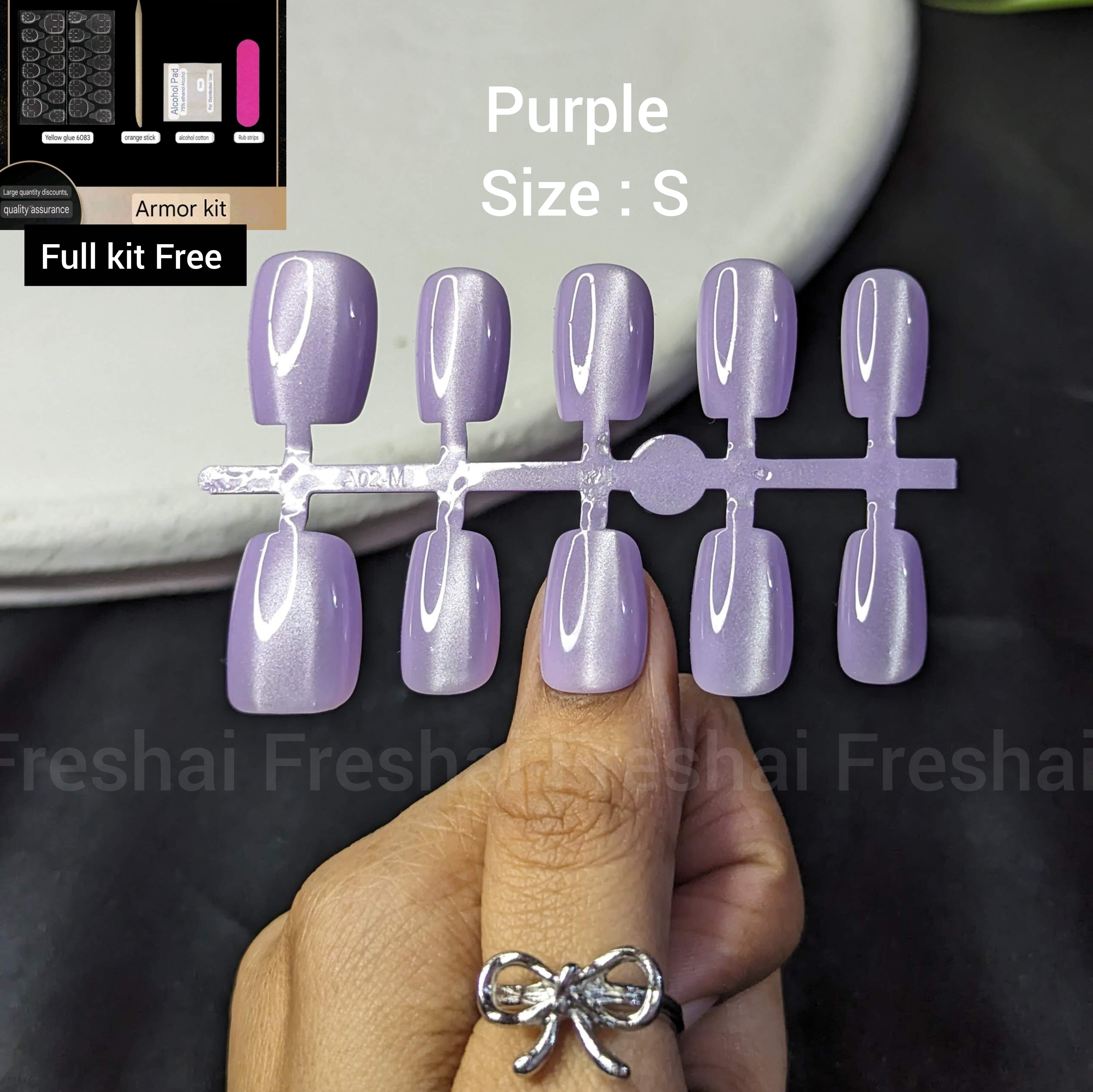 Purple Cat Eye Nails