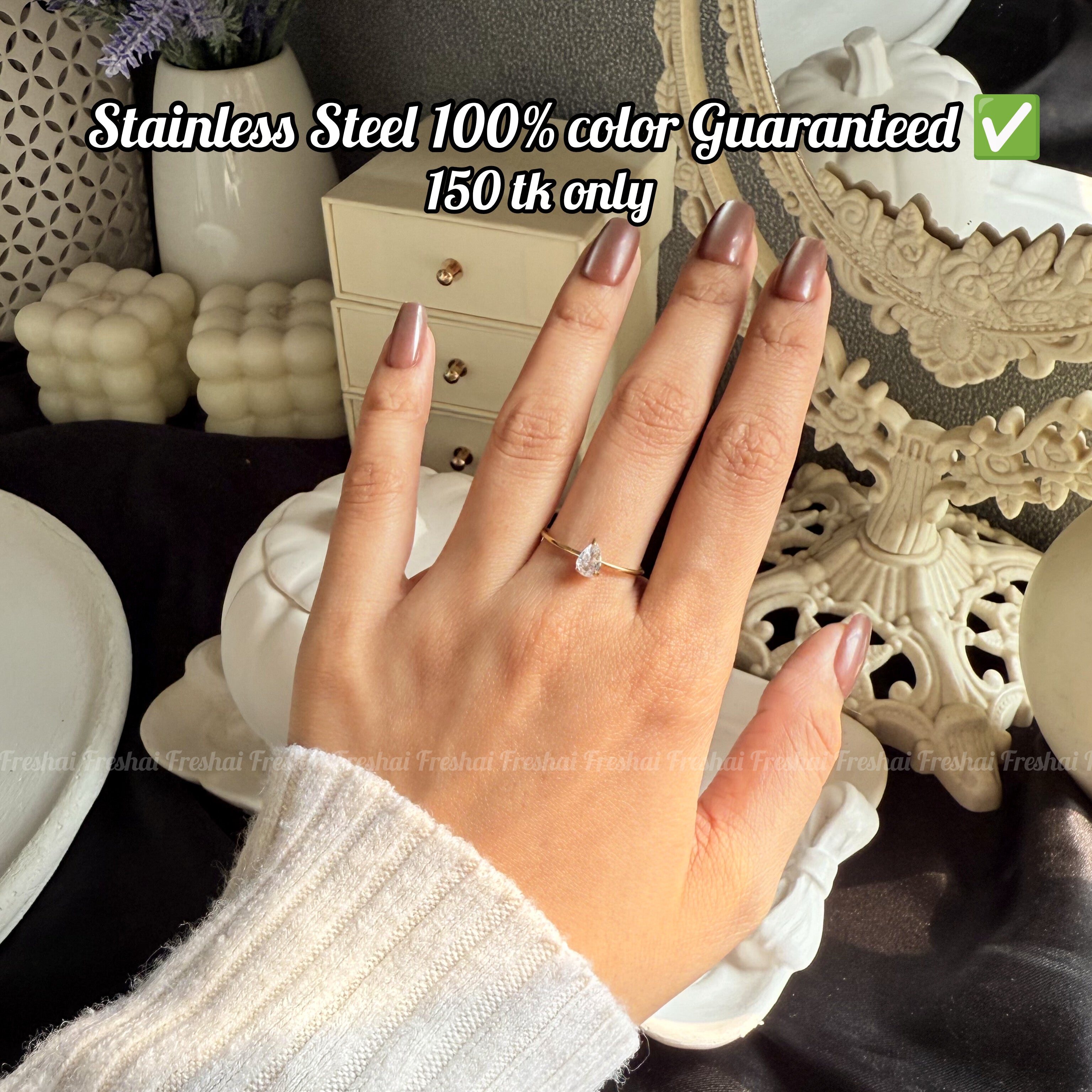 Gold Small Stone Ring