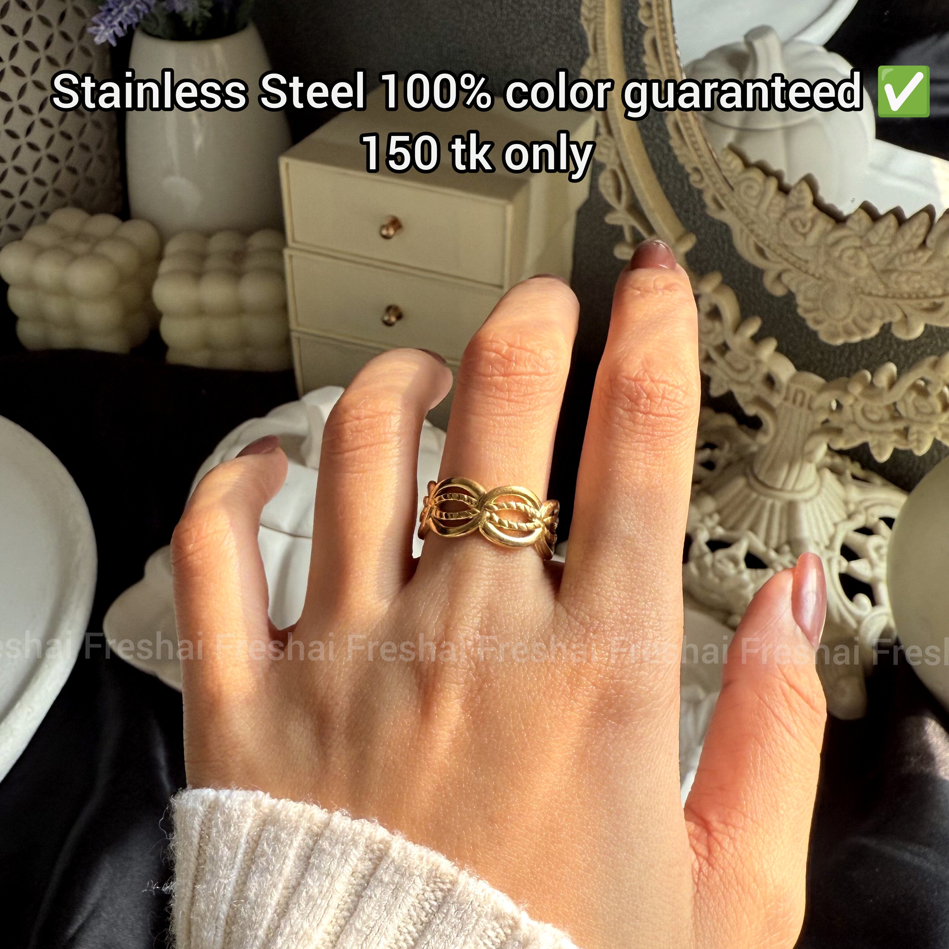 Gold Infinity Twist Ring