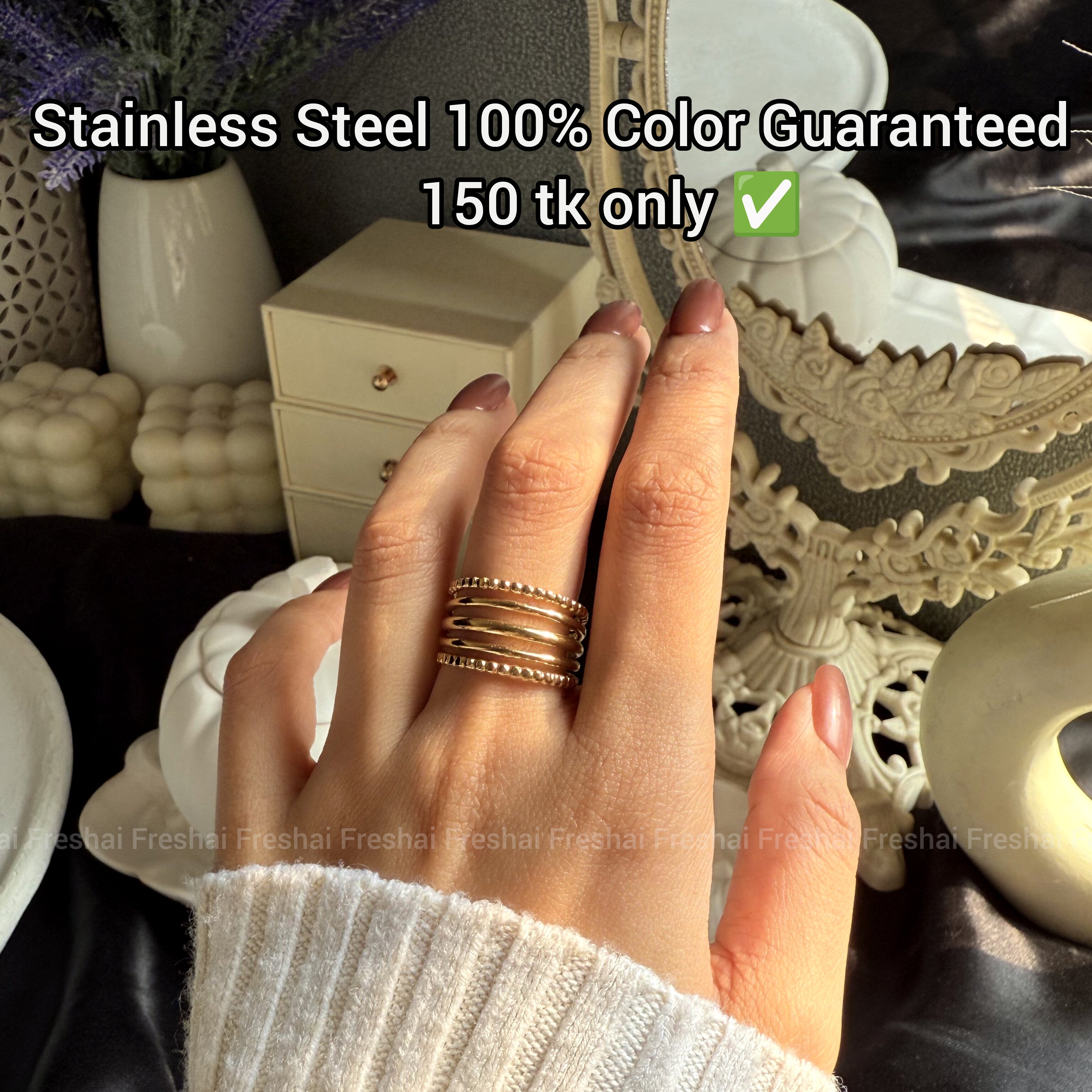 Gold Multi Layer Band Ring