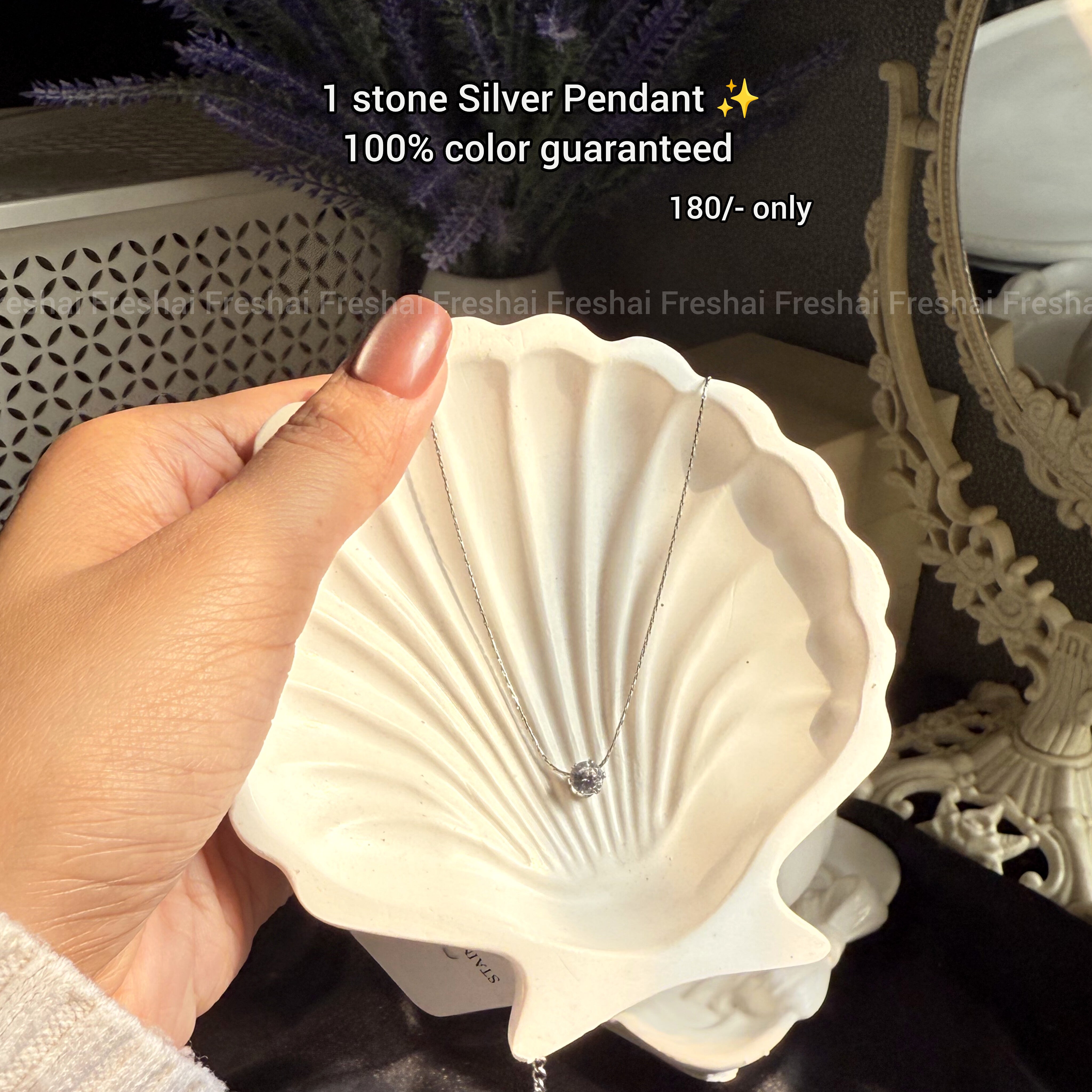 Silver 1 Stone Pendant