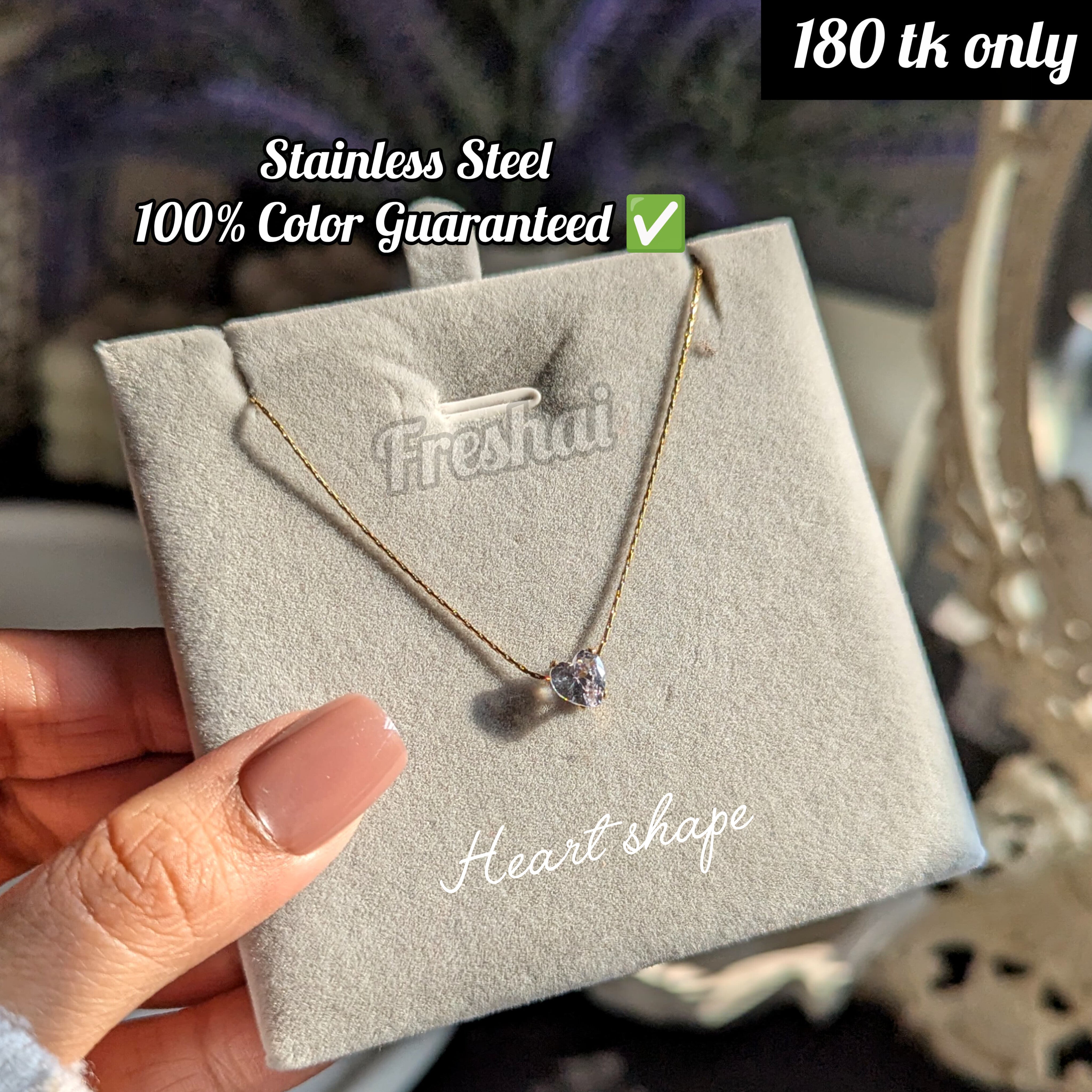 Gold Heart Stone Pendant