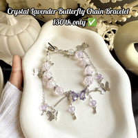 Crystal Lavender Butterfly Chain Bracelet