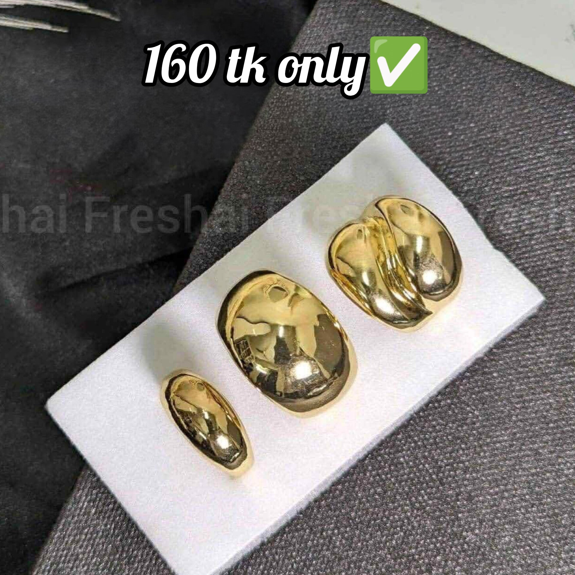 Chunky Gold Open Ring Trio (3pcs)