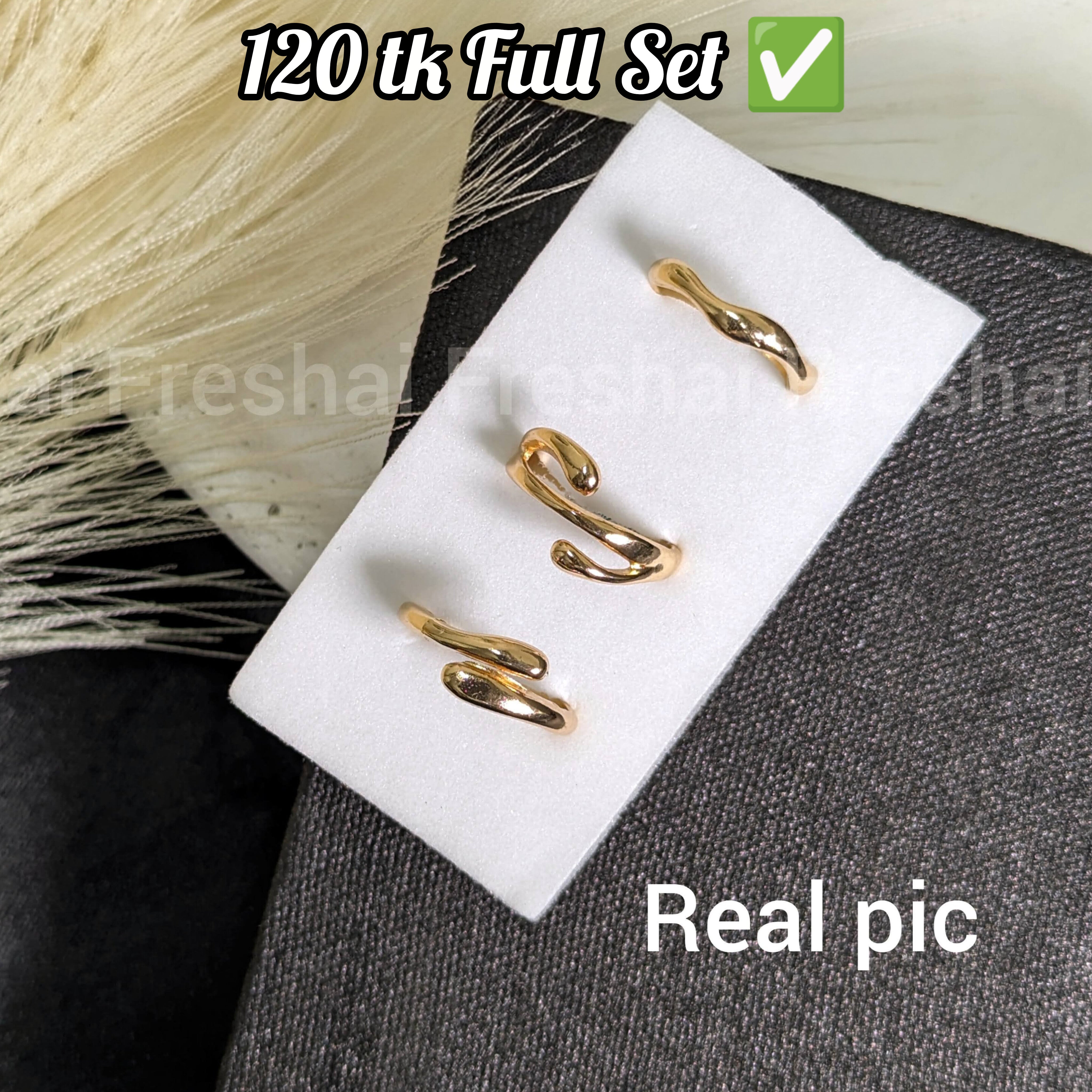 Minimal S-Shape Open Ring Set (3pcs)