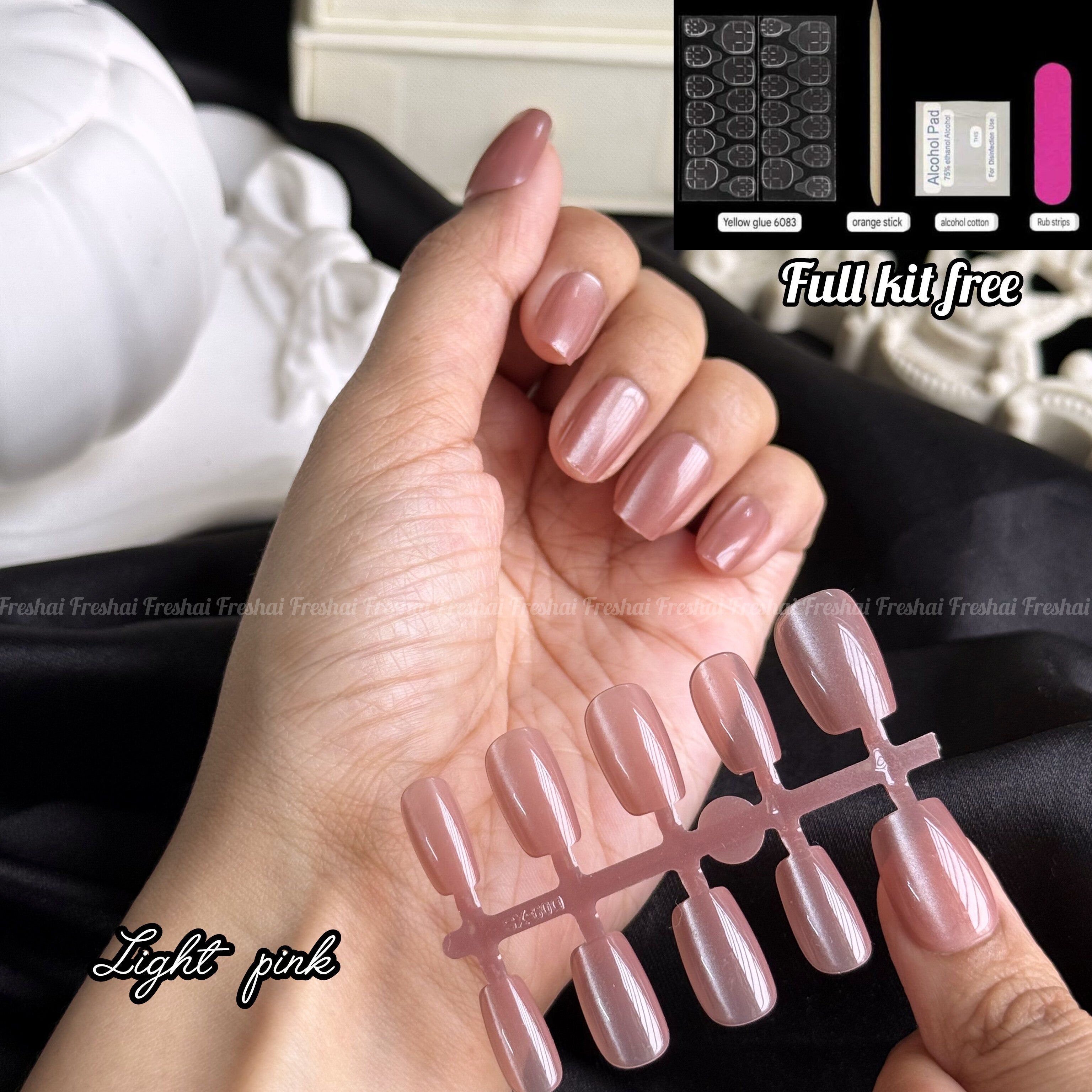 Light Pink Cat Eye Nails
