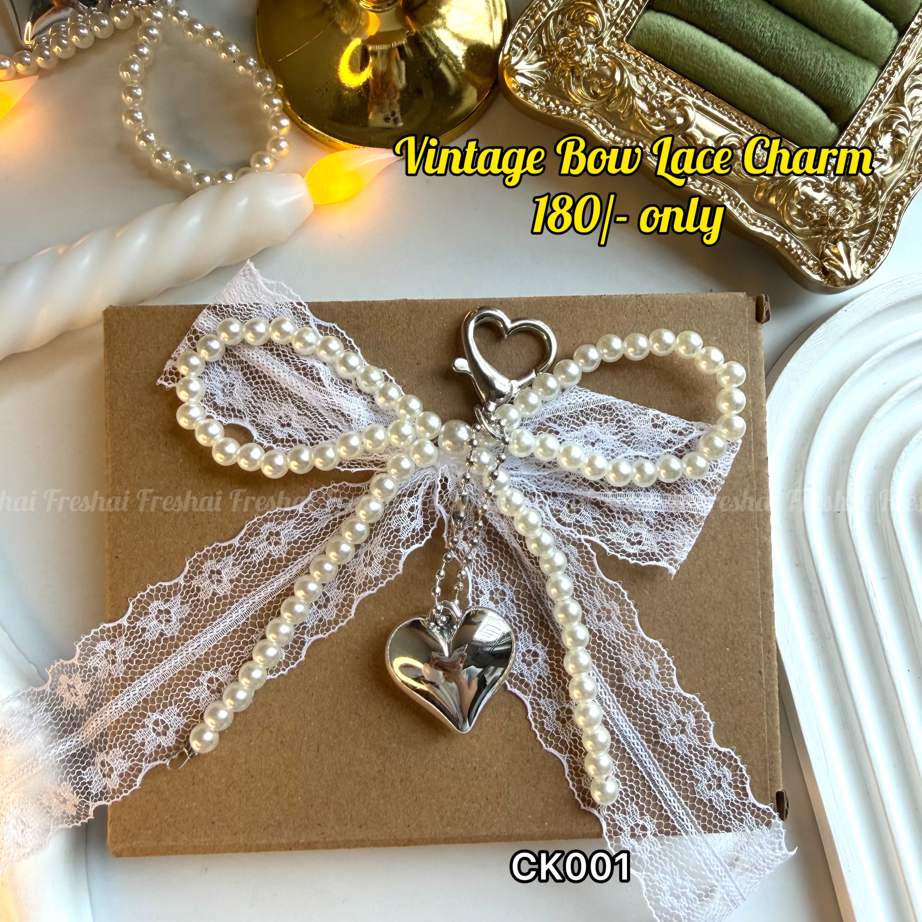 Vintage Bow Lace Key charm