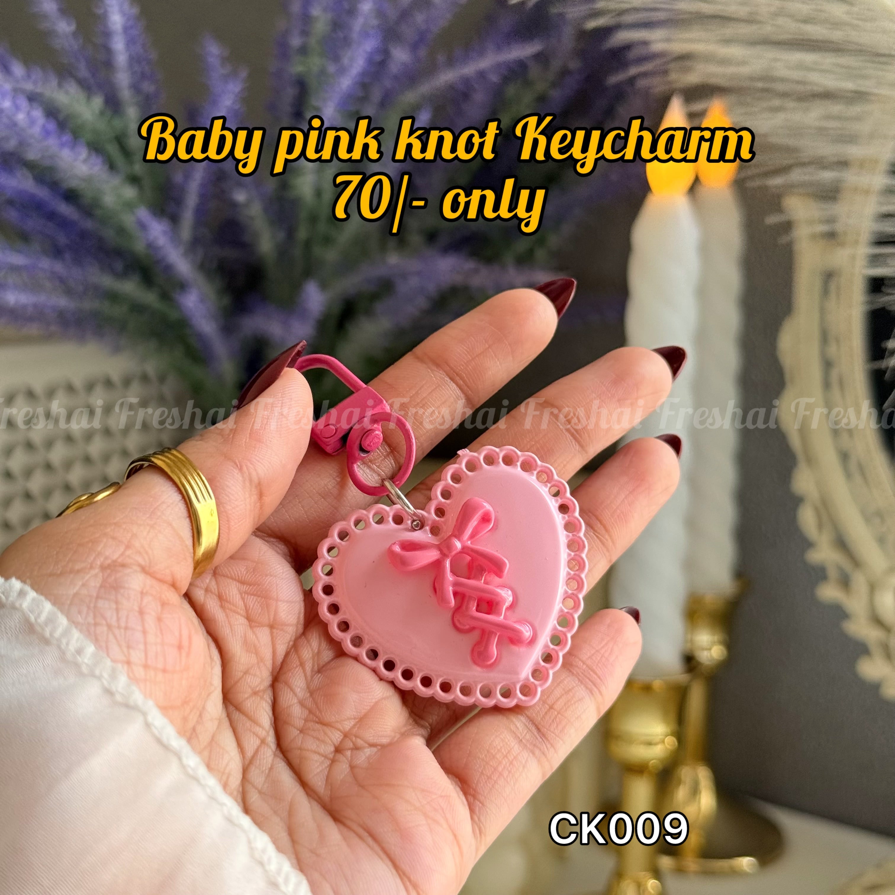 Baby Pink Knot Key charm