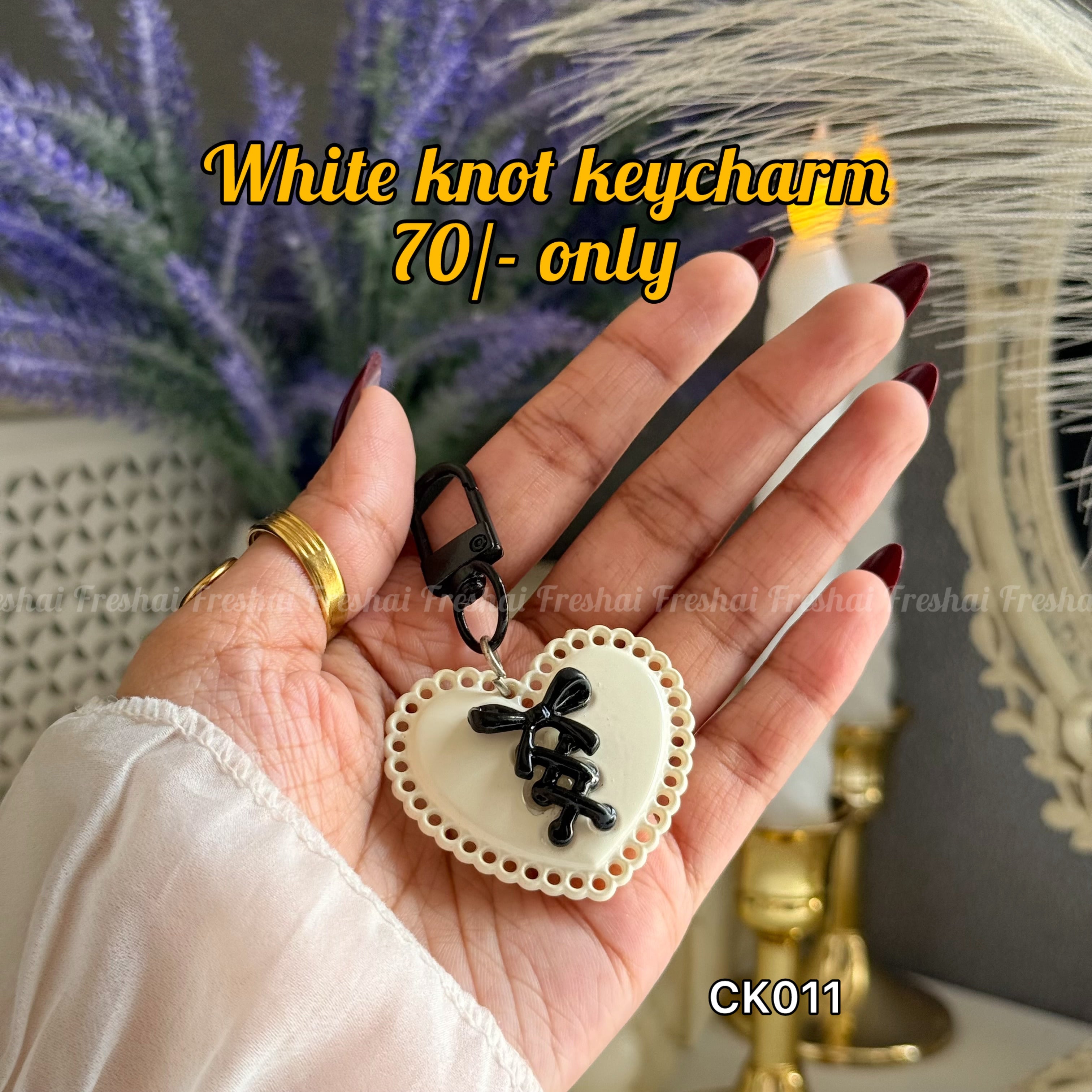 White Knot Key charm